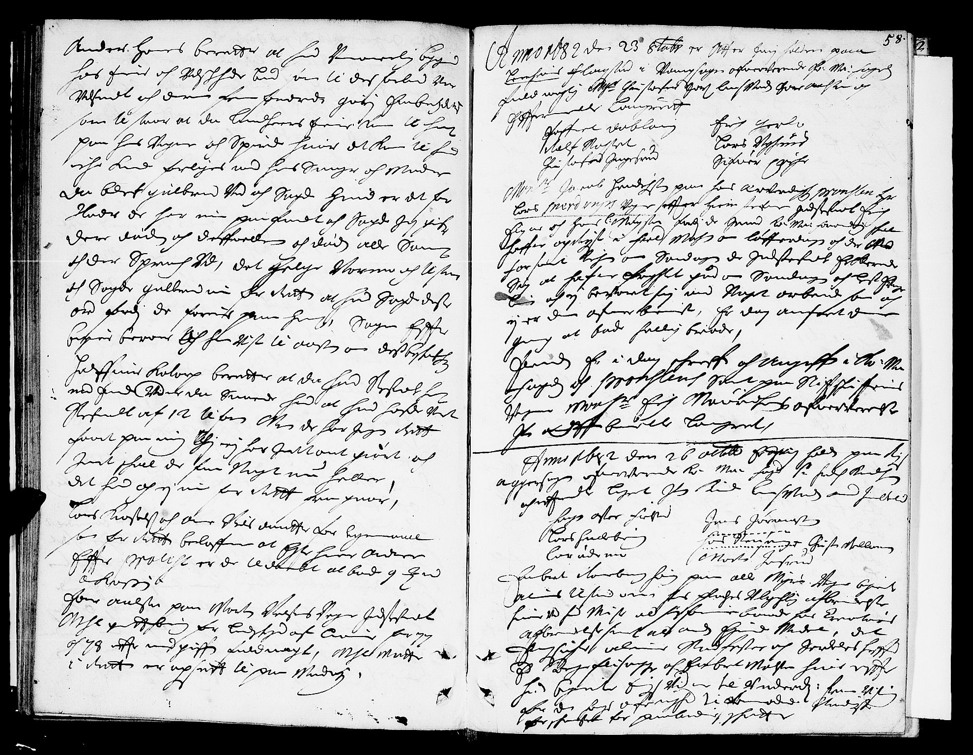 Hedemarken sorenskriveri, AV/SAH-TING-034/G/Gb/L0018: Tingbok, 1682, s. 57b-58a