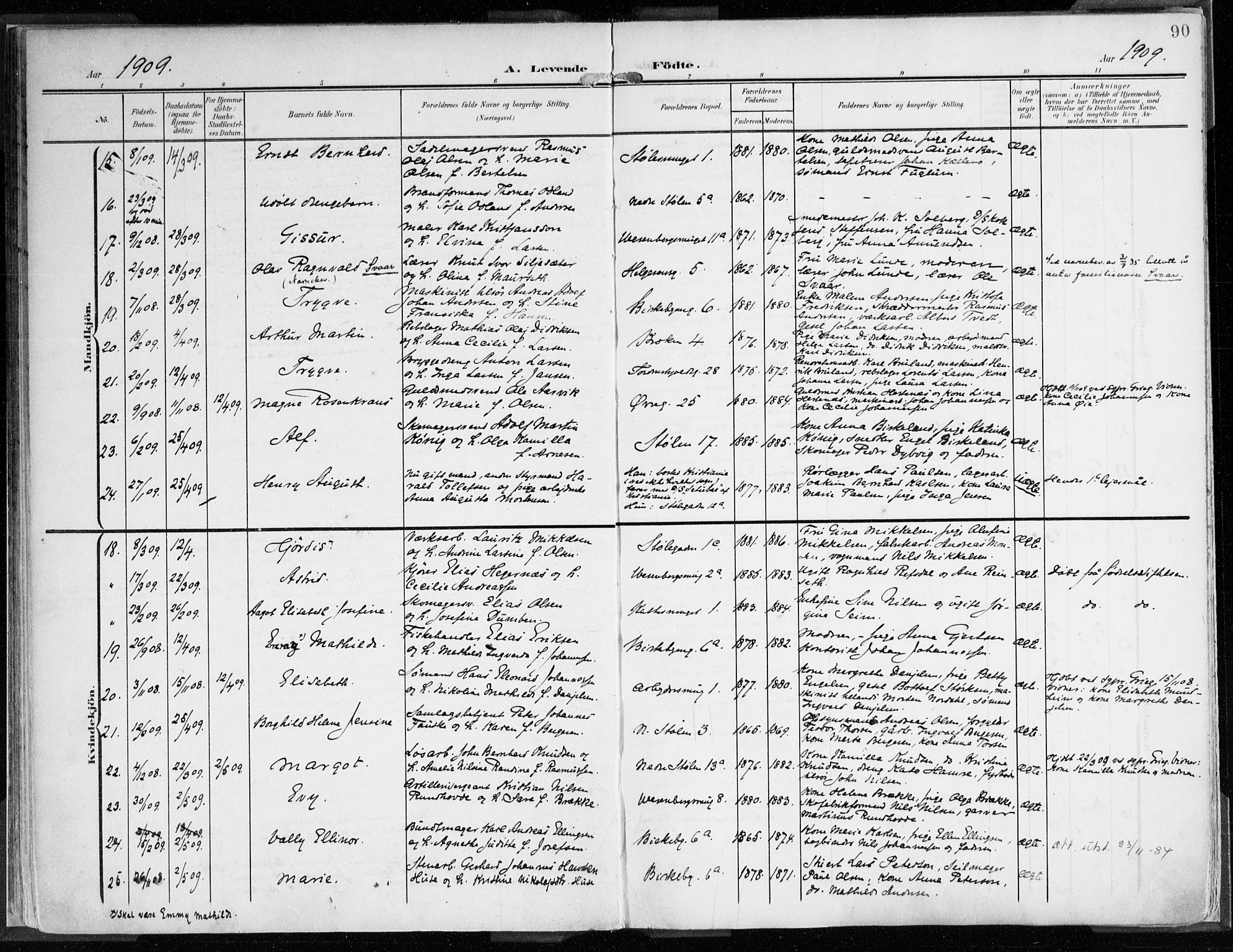 Mariakirken Sokneprestembete, AV/SAB-A-76901/H/Haa/L0010: Ministerialbok nr. B 1, 1901-1915, s. 90