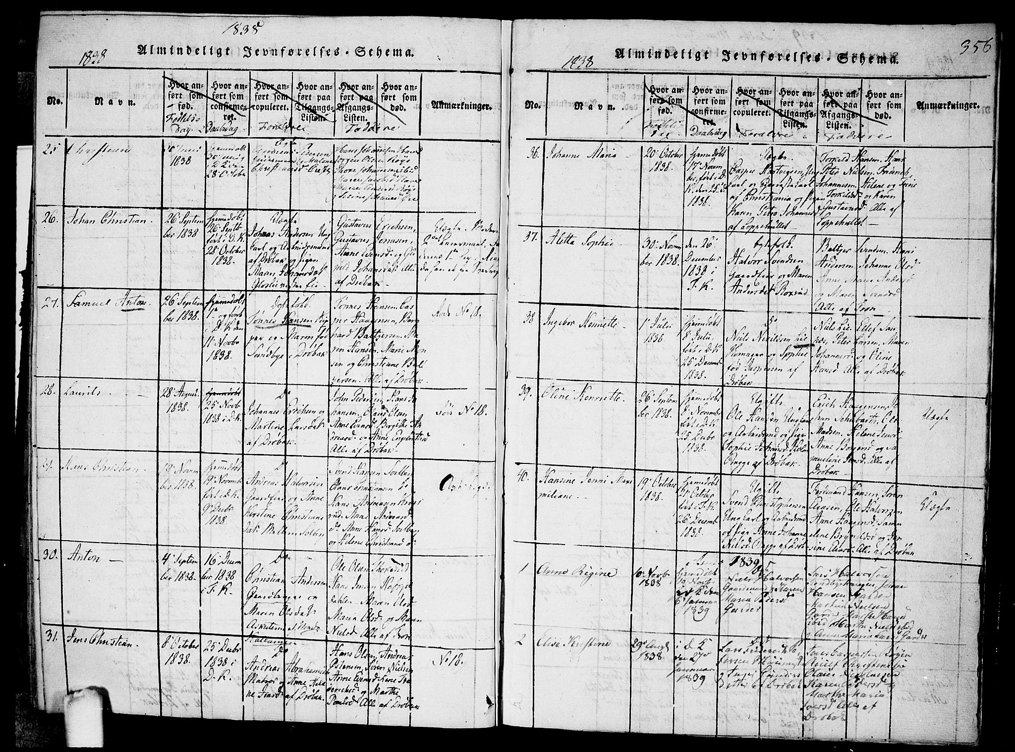 Drøbak prestekontor Kirkebøker, SAO/A-10142a/F/Fa/L0001: Ministerialbok nr. I 1, 1816-1842, s. 356