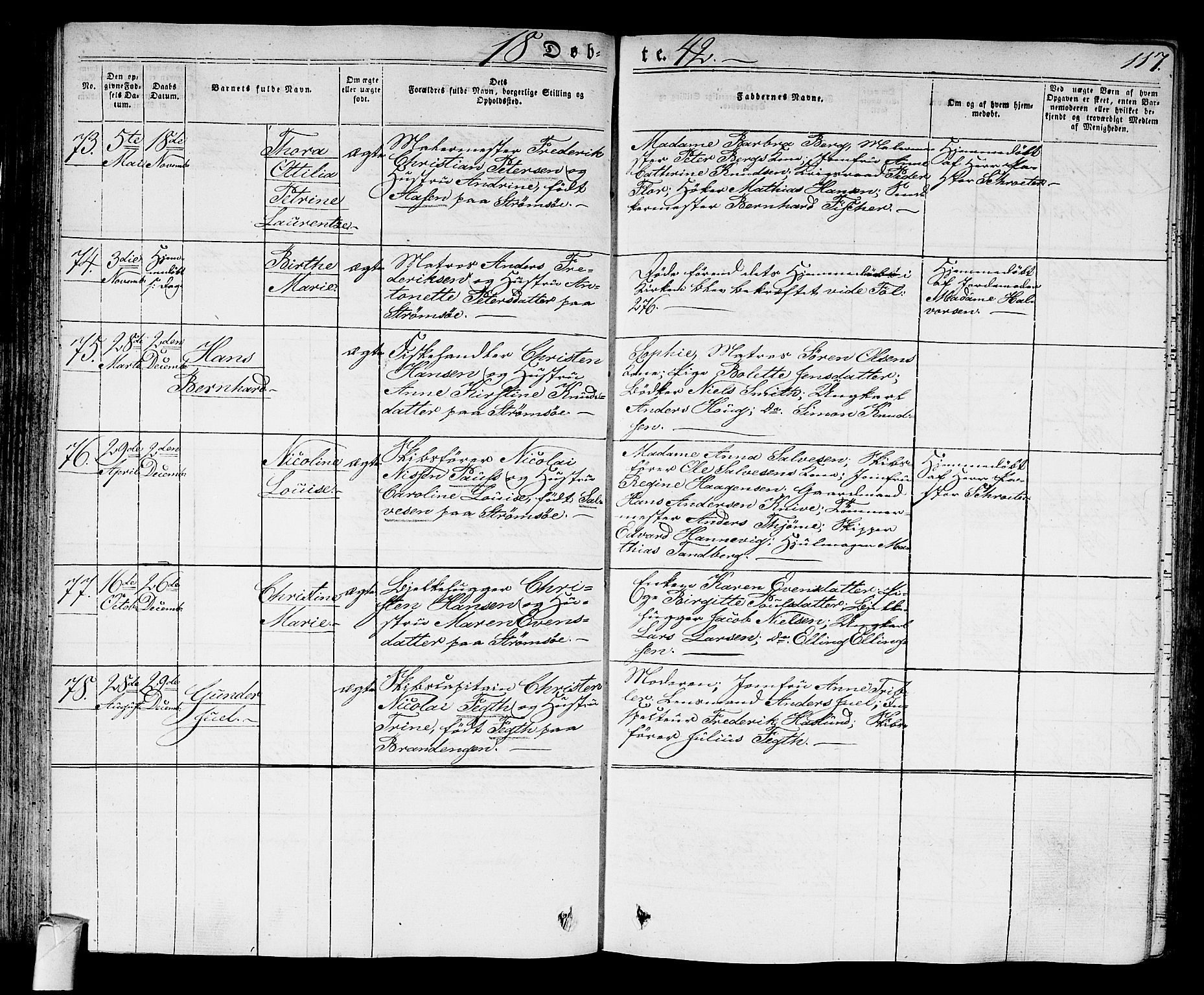 Strømsø kirkebøker, AV/SAKO-A-246/F/Fa/L0012: Ministerialbok nr. I 12, 1830-1847, s. 117