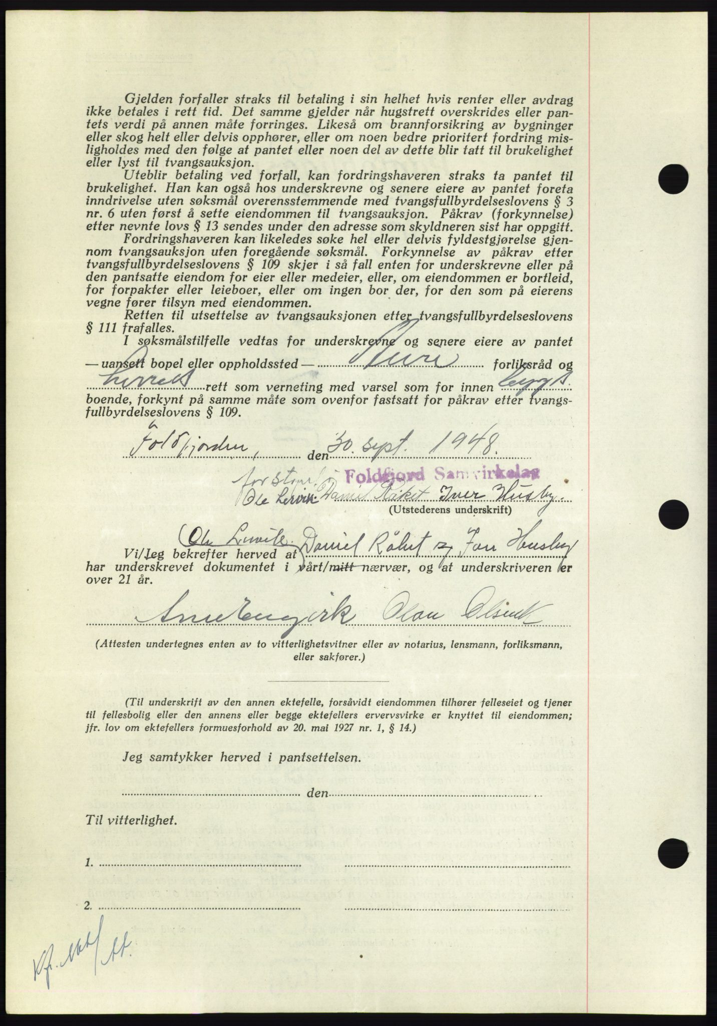 Nordmøre sorenskriveri, AV/SAT-A-4132/1/2/2Ca: Pantebok nr. B99, 1948-1948, Dagboknr: 2941/1948