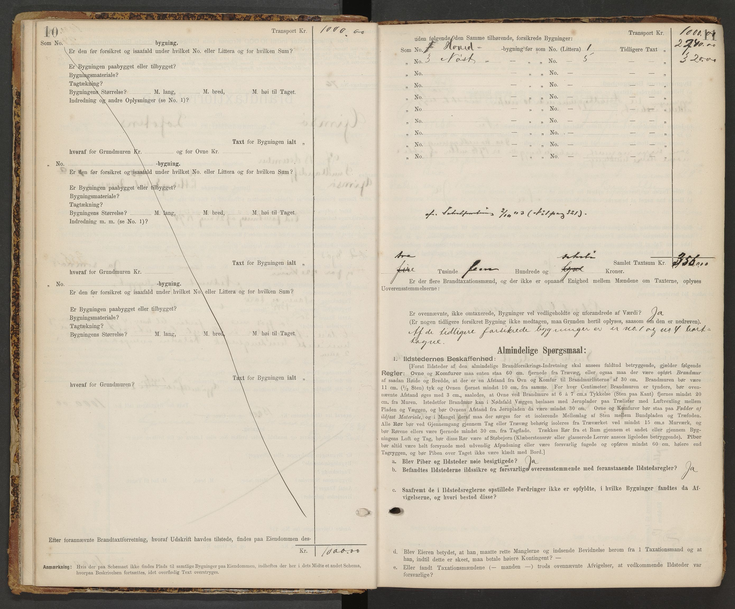 Norges Brannkasse Gimsøy og Valberg, AV/SAT-A-5588/Fb/L0001: Branntakstprotokoll, 1898-1913