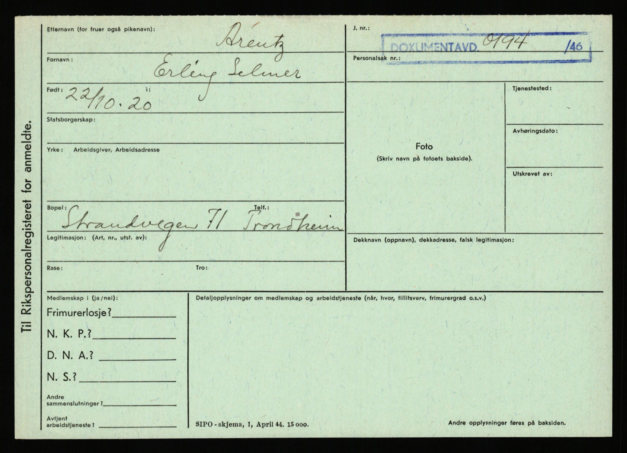 Statspolitiet - Hovedkontoret / Osloavdelingen, AV/RA-S-1329/C/Ca/L0001: Aabakken - Armann, 1943-1945, s. 5310