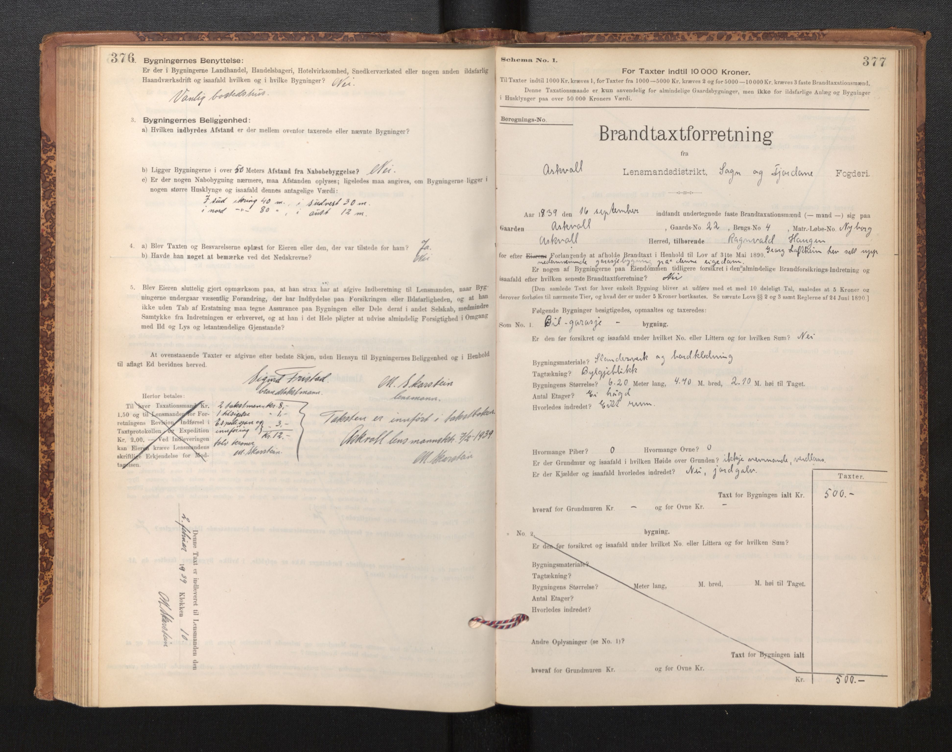 Lensmannen i Askvoll, AV/SAB-A-26301/0012/L0004: Branntakstprotokoll, skjematakst og liste over branntakstmenn, 1895-1932, s. 376-377