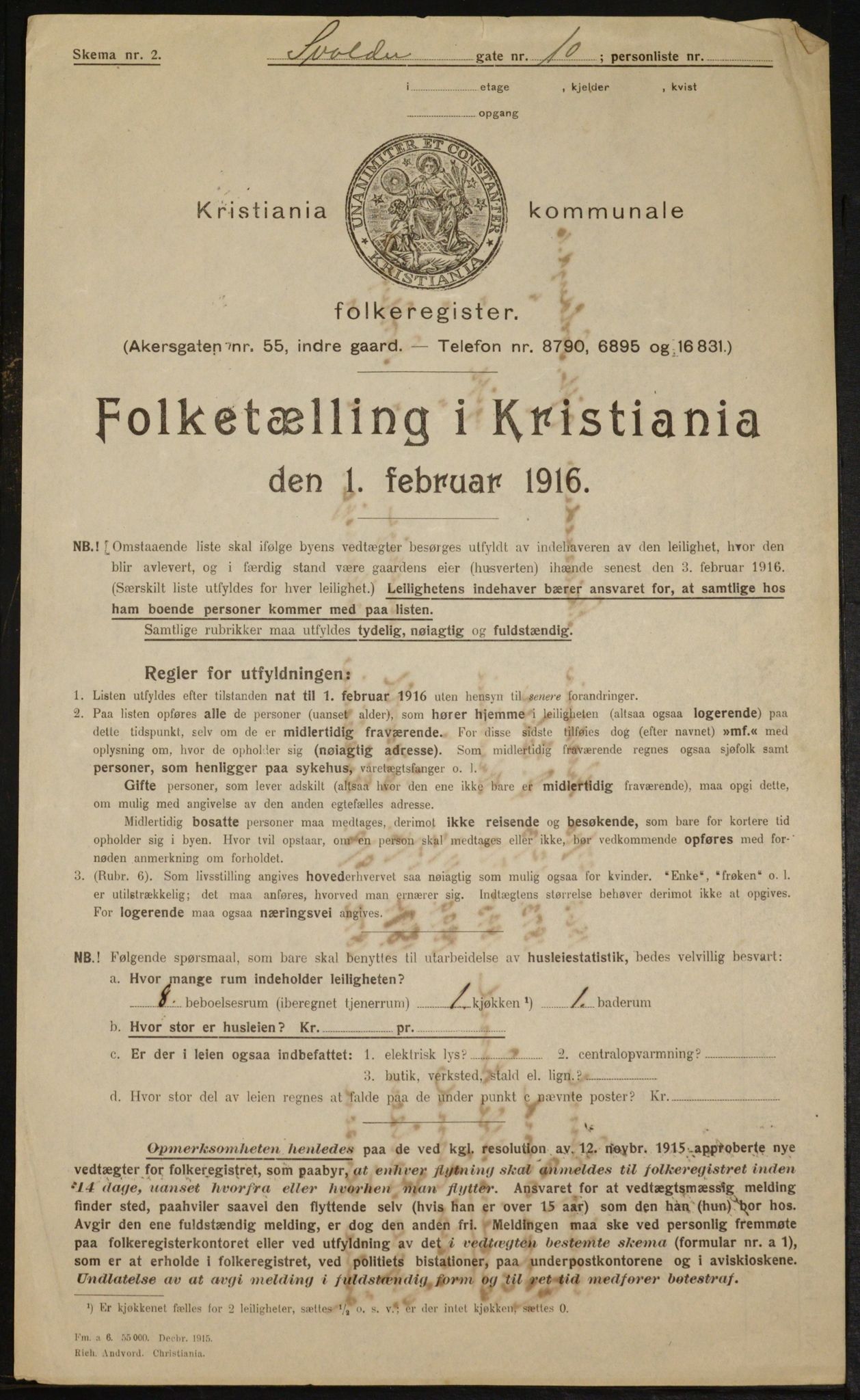 OBA, Kommunal folketelling 1.2.1916 for Kristiania, 1916, s. 109289