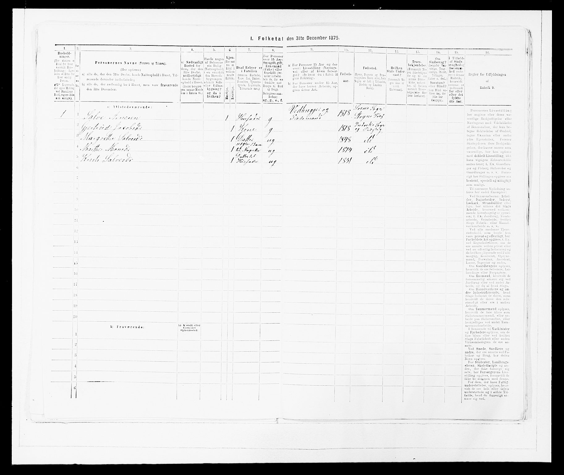 SAB, Folketelling 1875 for 1447P Innvik prestegjeld, 1875, s. 152