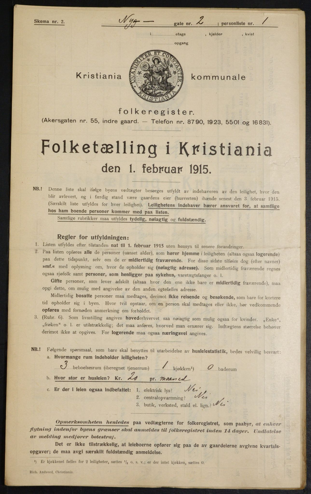 OBA, Kommunal folketelling 1.2.1915 for Kristiania, 1915, s. 73310