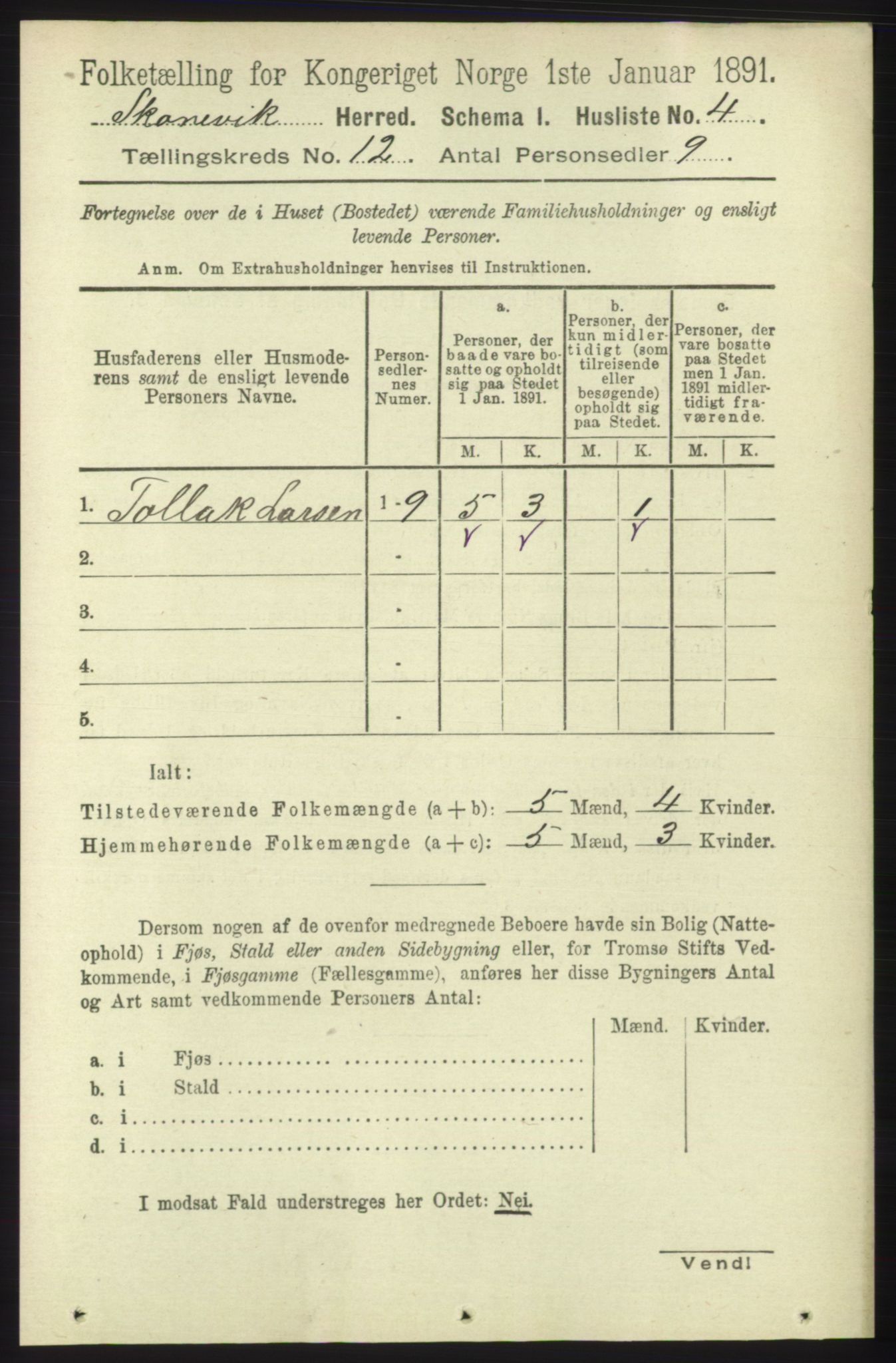 RA, Folketelling 1891 for 1212 Skånevik herred, 1891, s. 3713