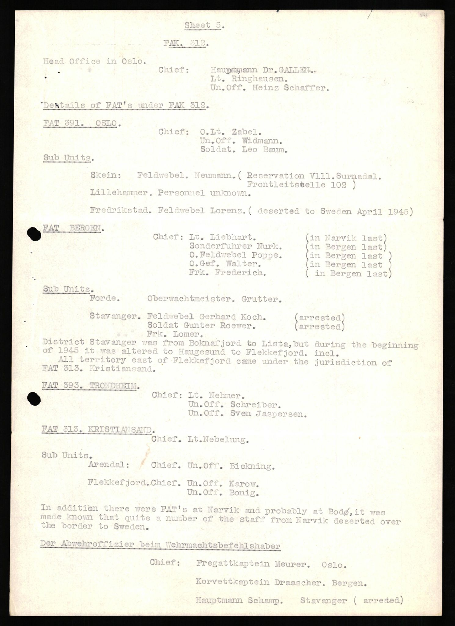 Forsvaret, Forsvarets overkommando II, AV/RA-RAFA-3915/D/Db/L0017: CI Questionaires. Tyske okkupasjonsstyrker i Norge. Tyskere., 1945-1946, s. 192