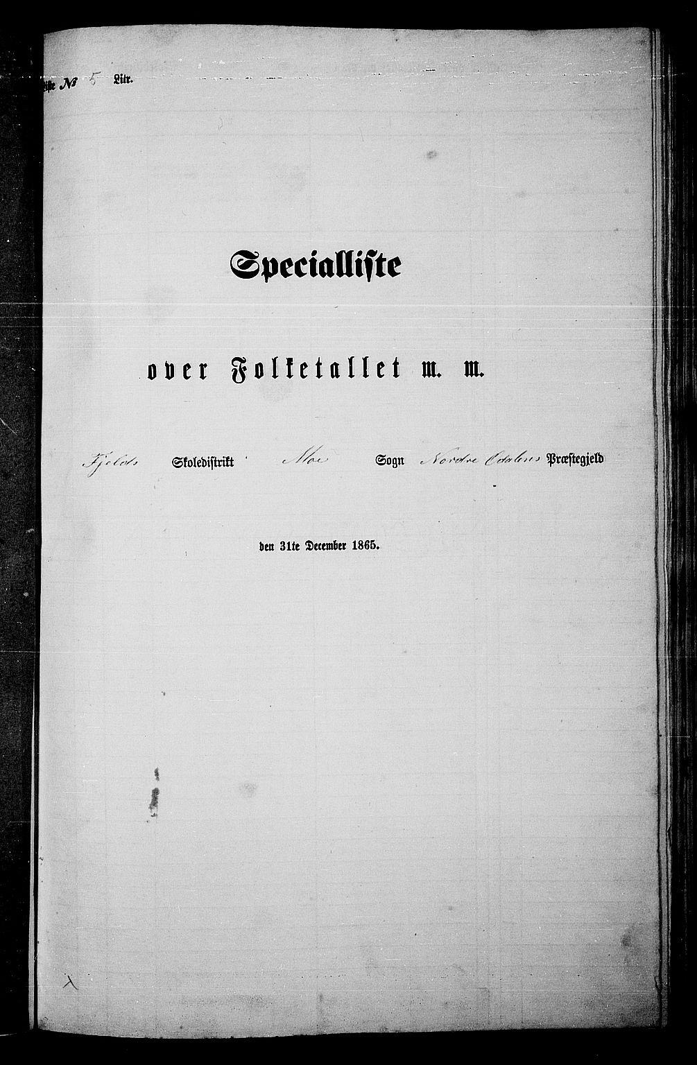 RA, Folketelling 1865 for 0418P Nord-Odal prestegjeld, 1865, s. 98