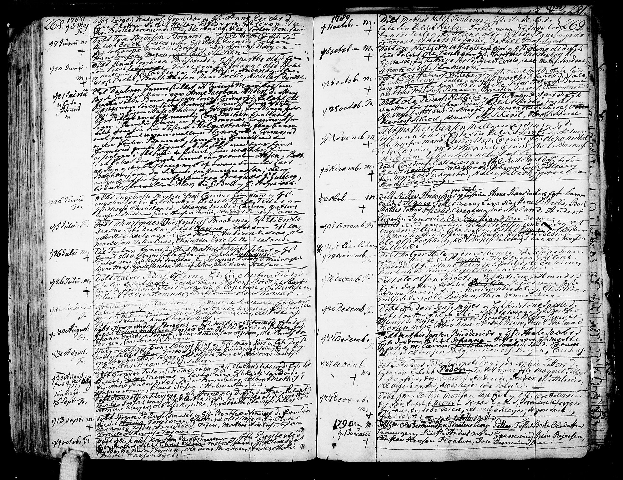 Sande Kirkebøker, AV/SAKO-A-53/F/Fa/L0001: Ministerialbok nr. 1, 1753-1803, s. 268-269