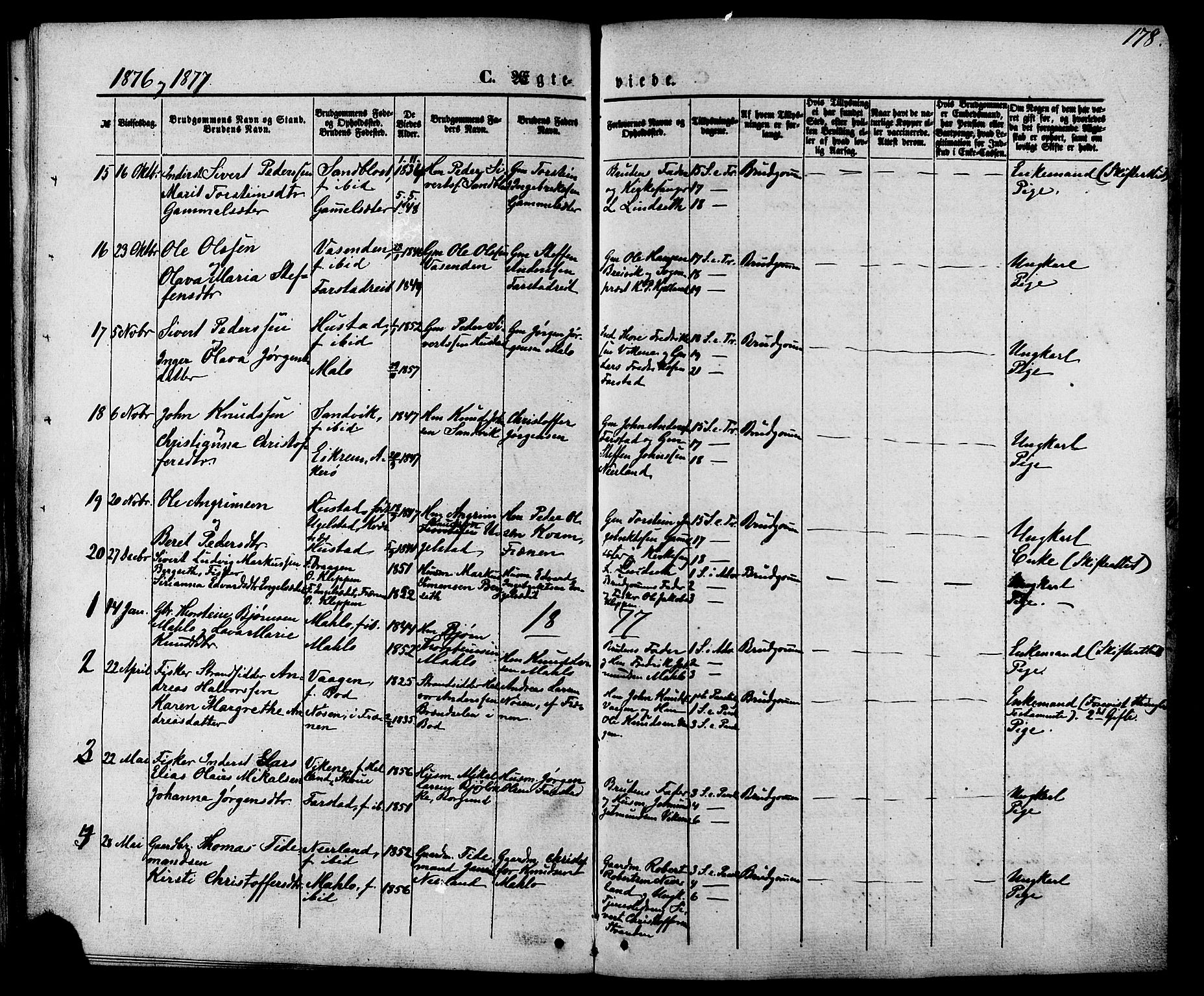 Ministerialprotokoller, klokkerbøker og fødselsregistre - Møre og Romsdal, AV/SAT-A-1454/566/L0768: Ministerialbok nr. 566A07, 1869-1881, s. 178