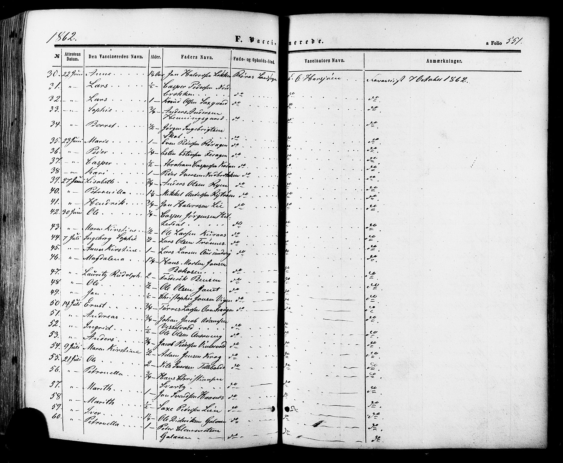 Ministerialprotokoller, klokkerbøker og fødselsregistre - Sør-Trøndelag, SAT/A-1456/681/L0932: Ministerialbok nr. 681A10, 1860-1878, s. 551