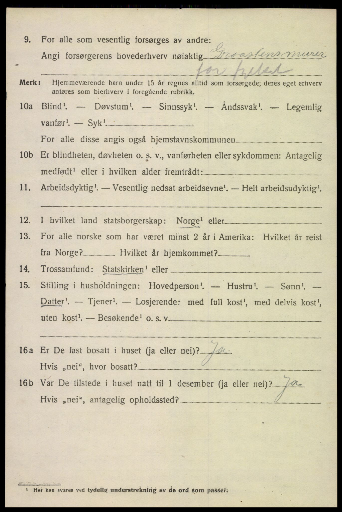 SAK, Folketelling 1920 for 0930 Gjøvdal herred, 1920, s. 849