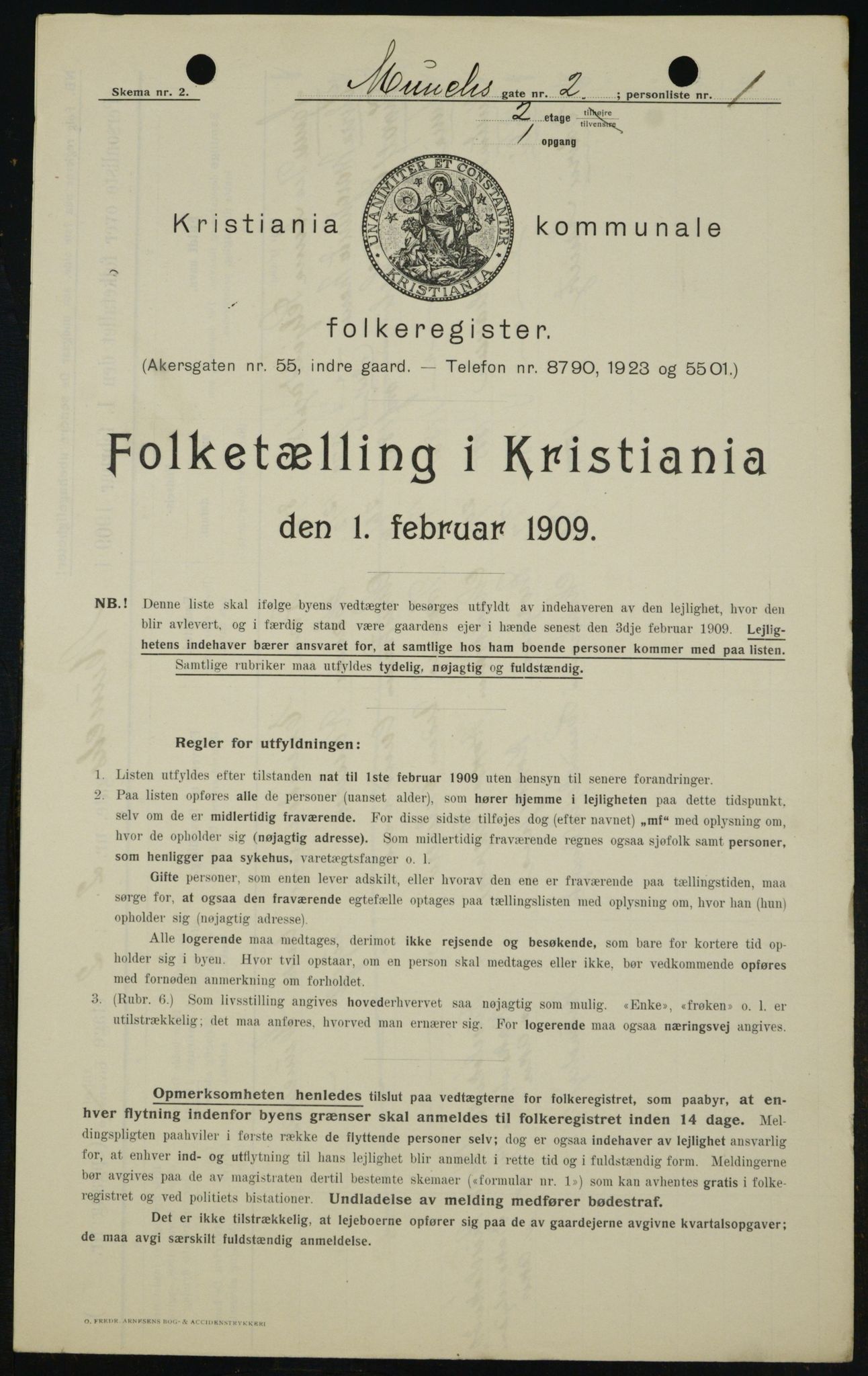 OBA, Kommunal folketelling 1.2.1909 for Kristiania kjøpstad, 1909, s. 60325