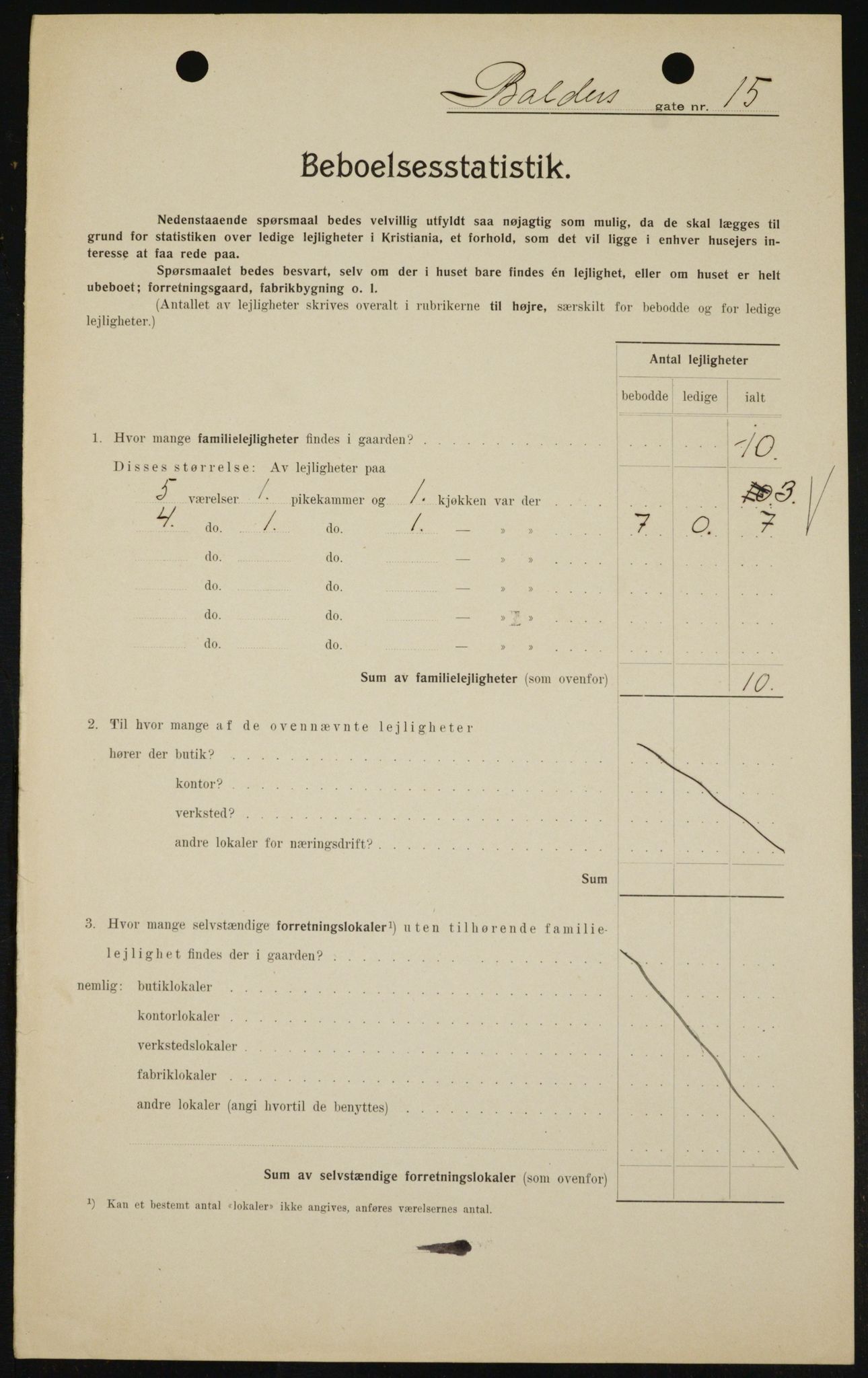 OBA, Kommunal folketelling 1.2.1909 for Kristiania kjøpstad, 1909, s. 3082