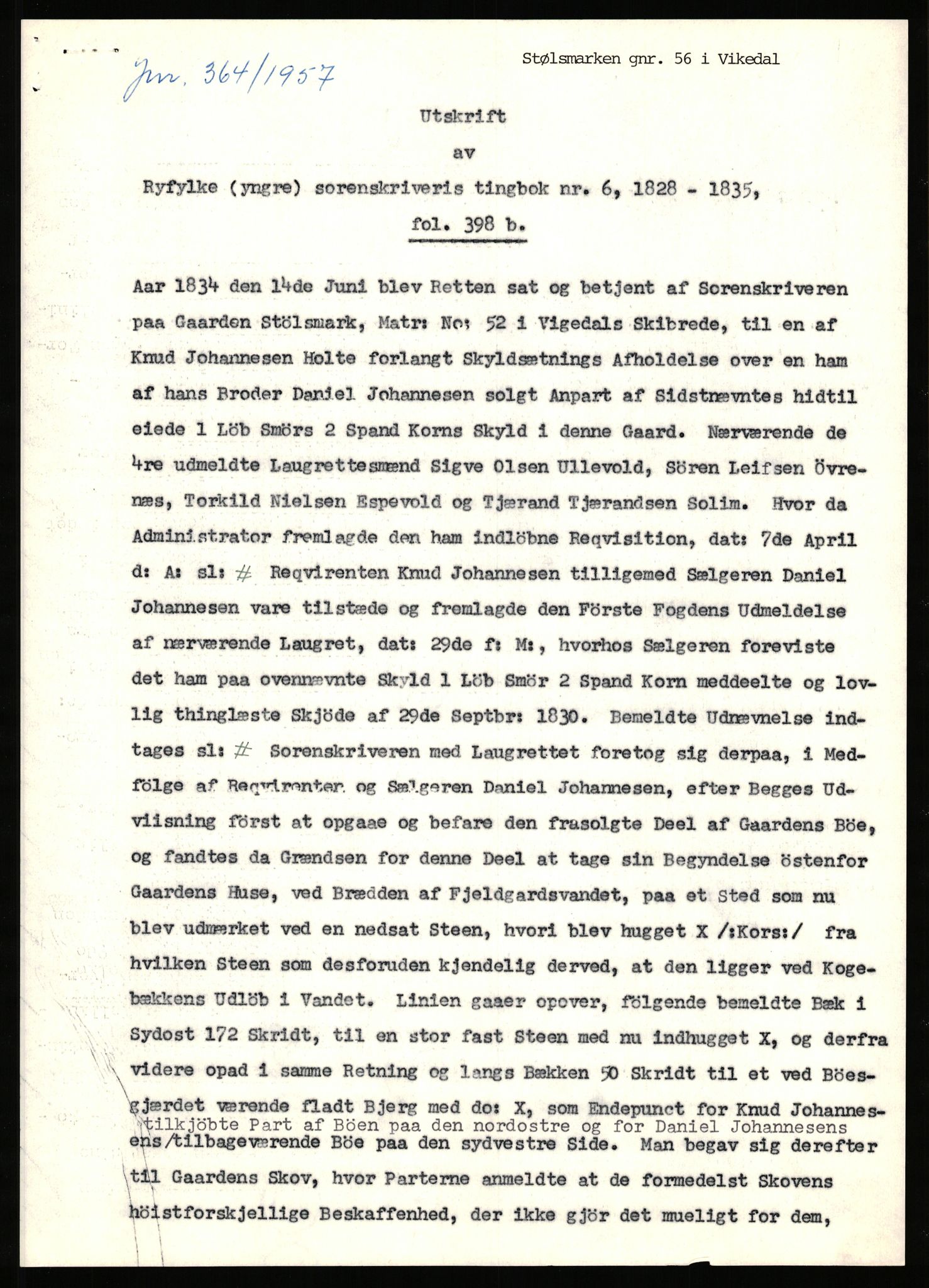 Statsarkivet i Stavanger, SAST/A-101971/03/Y/Yj/L0082: Avskrifter sortert etter gårdsnavn: Stølsmarken - Svele store, 1750-1930, s. 2