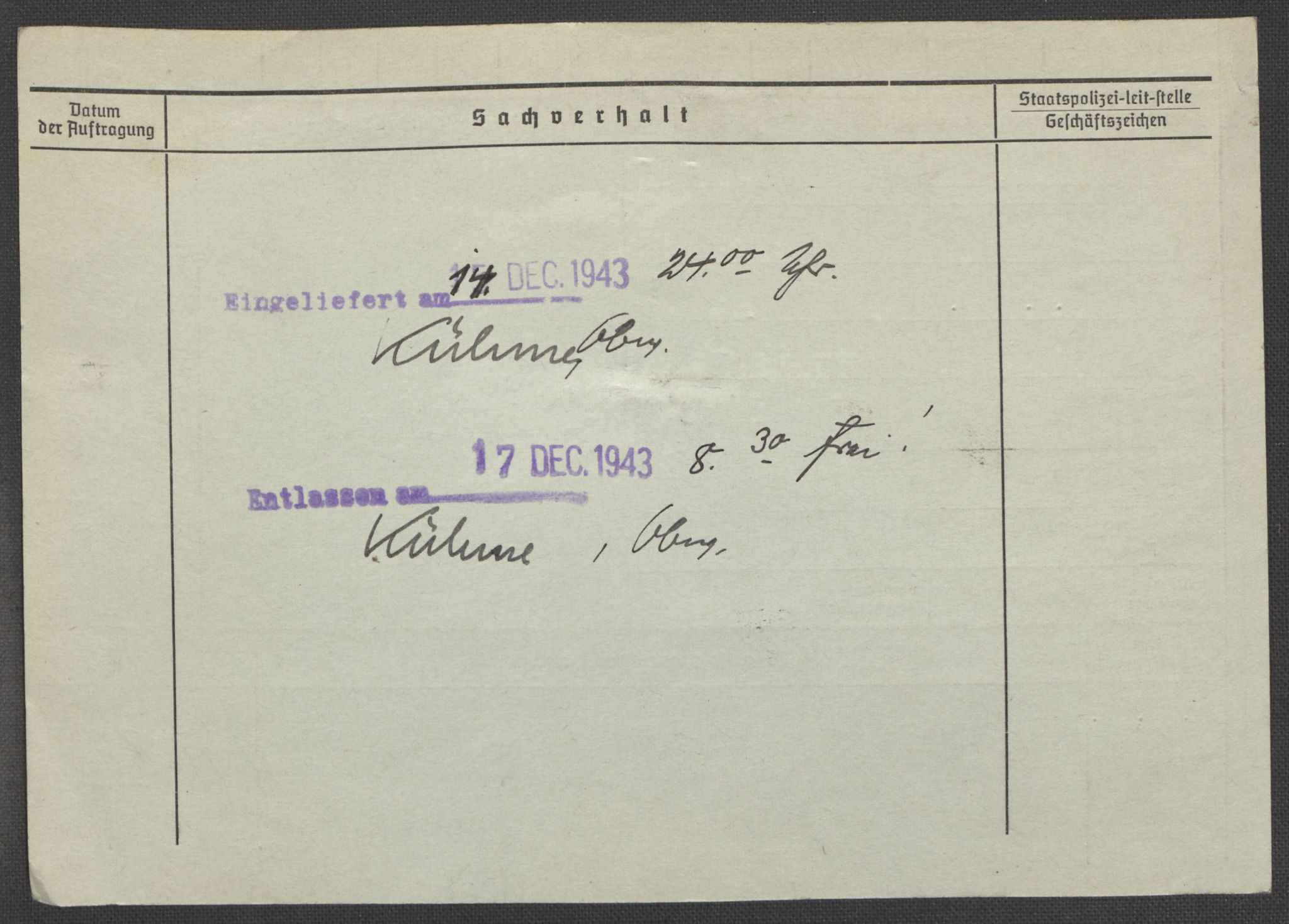 Befehlshaber der Sicherheitspolizei und des SD, RA/RAFA-5969/E/Ea/Eaa/L0010: Register over norske fanger i Møllergata 19: Sø-Å, 1940-1945, s. 785