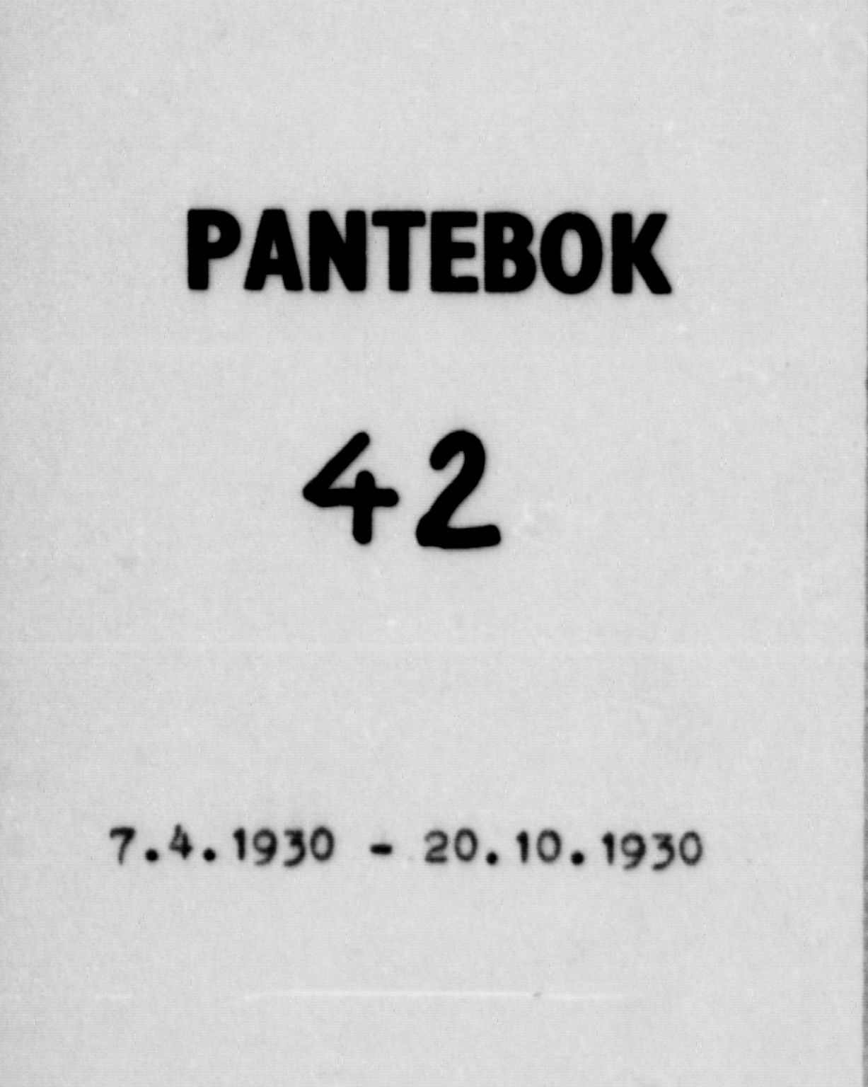 Toten tingrett, SAH/TING-006/H/Hb/Hba/L0042: Pantebok nr. 42, 1930-1930