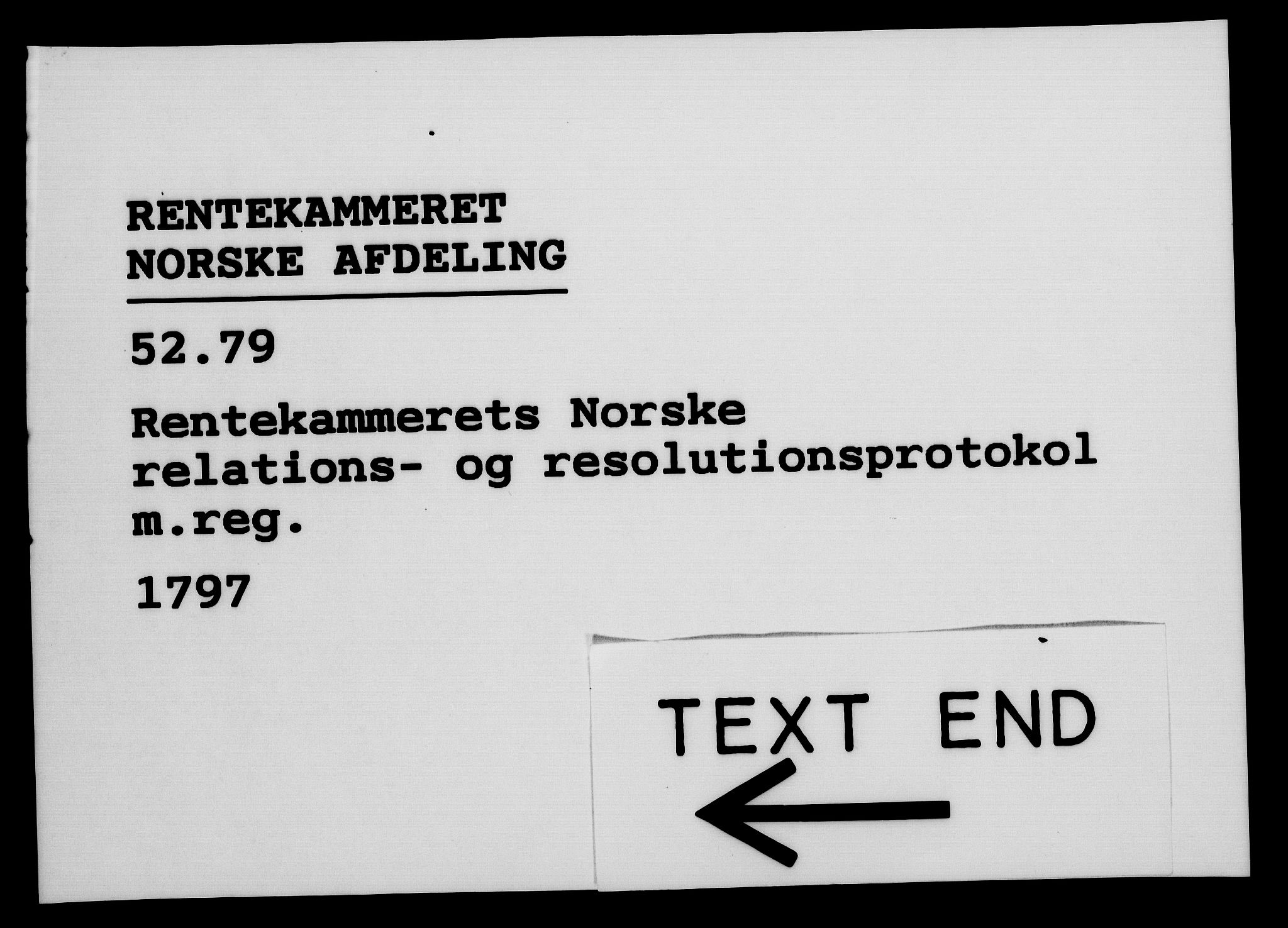 Rentekammeret, Kammerkanselliet, AV/RA-EA-3111/G/Gf/Gfa/L0079: Norsk relasjons- og resolusjonsprotokoll (merket RK 52.79), 1797, s. 488