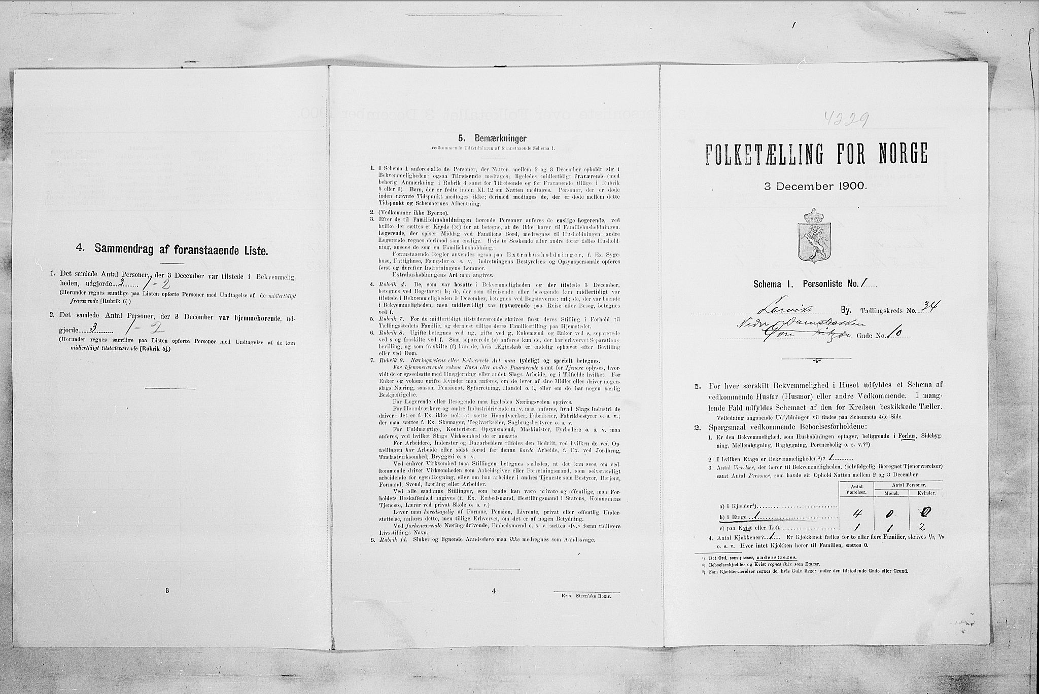 RA, Folketelling 1900 for 0707 Larvik kjøpstad, 1900, s. 4121