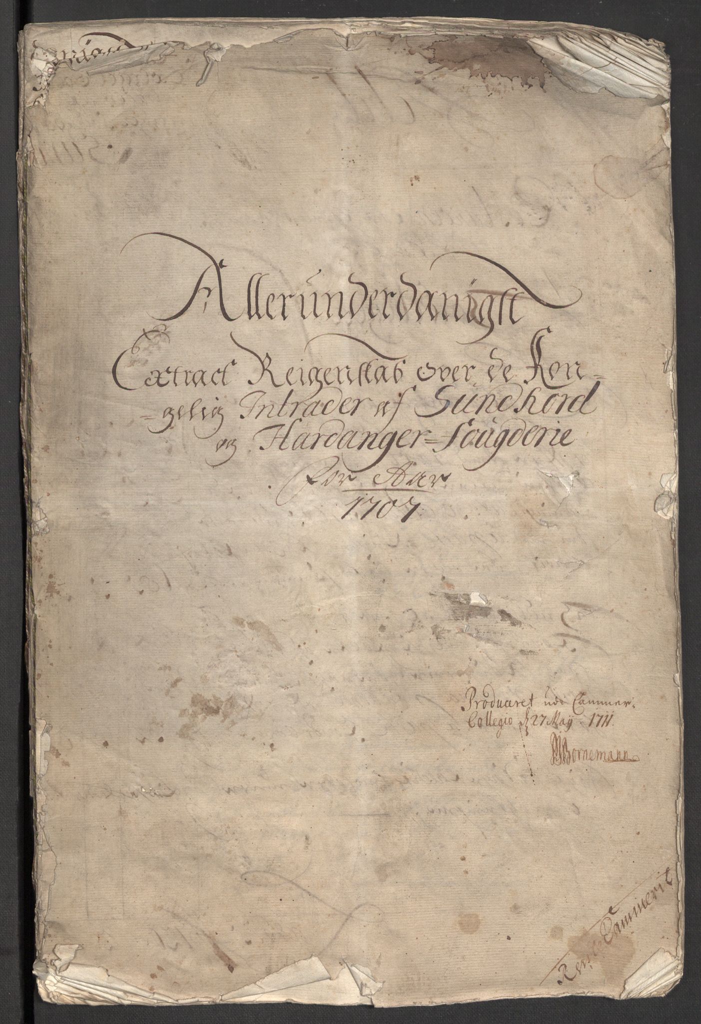 Rentekammeret inntil 1814, Reviderte regnskaper, Fogderegnskap, RA/EA-4092/R48/L2984: Fogderegnskap Sunnhordland og Hardanger, 1706-1707, s. 282