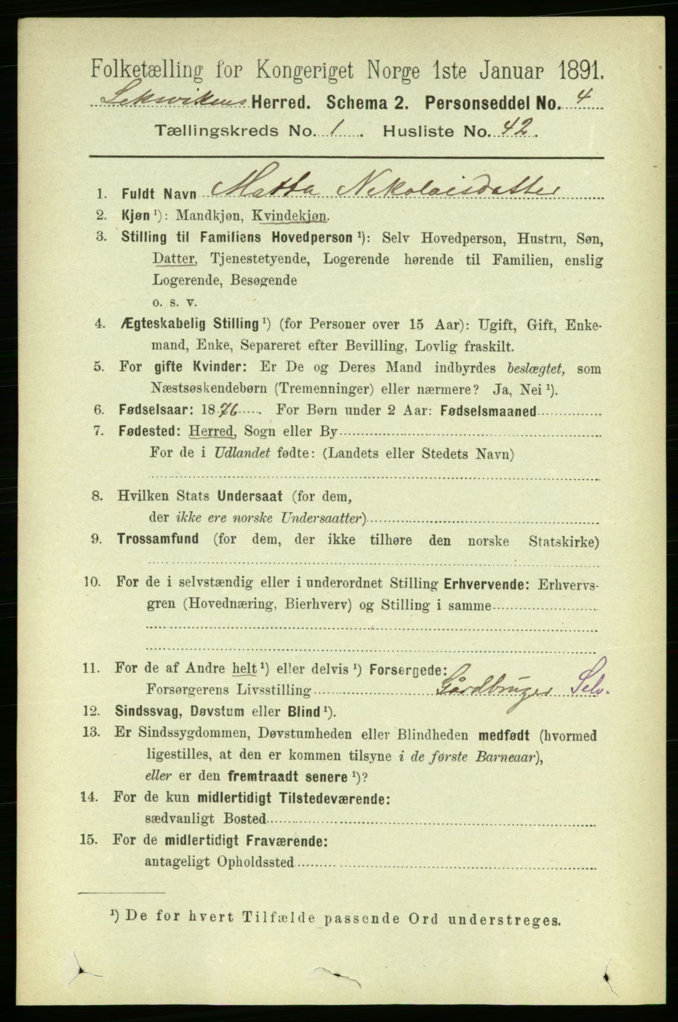 RA, Folketelling 1891 for 1718 Leksvik herred, 1891, s. 379