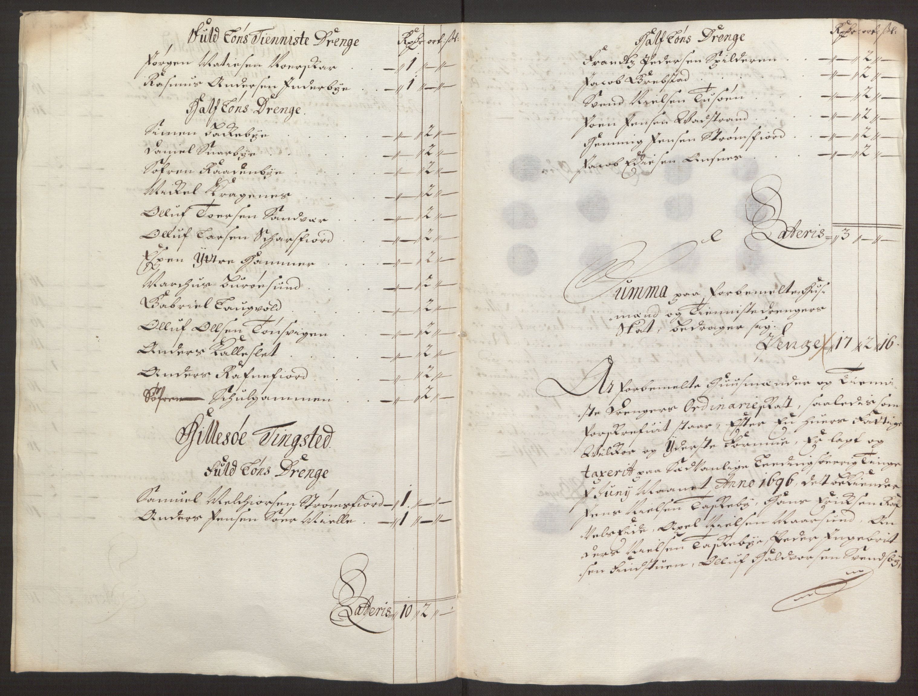 Rentekammeret inntil 1814, Reviderte regnskaper, Fogderegnskap, RA/EA-4092/R68/L4753: Fogderegnskap Senja og Troms, 1694-1696, s. 332