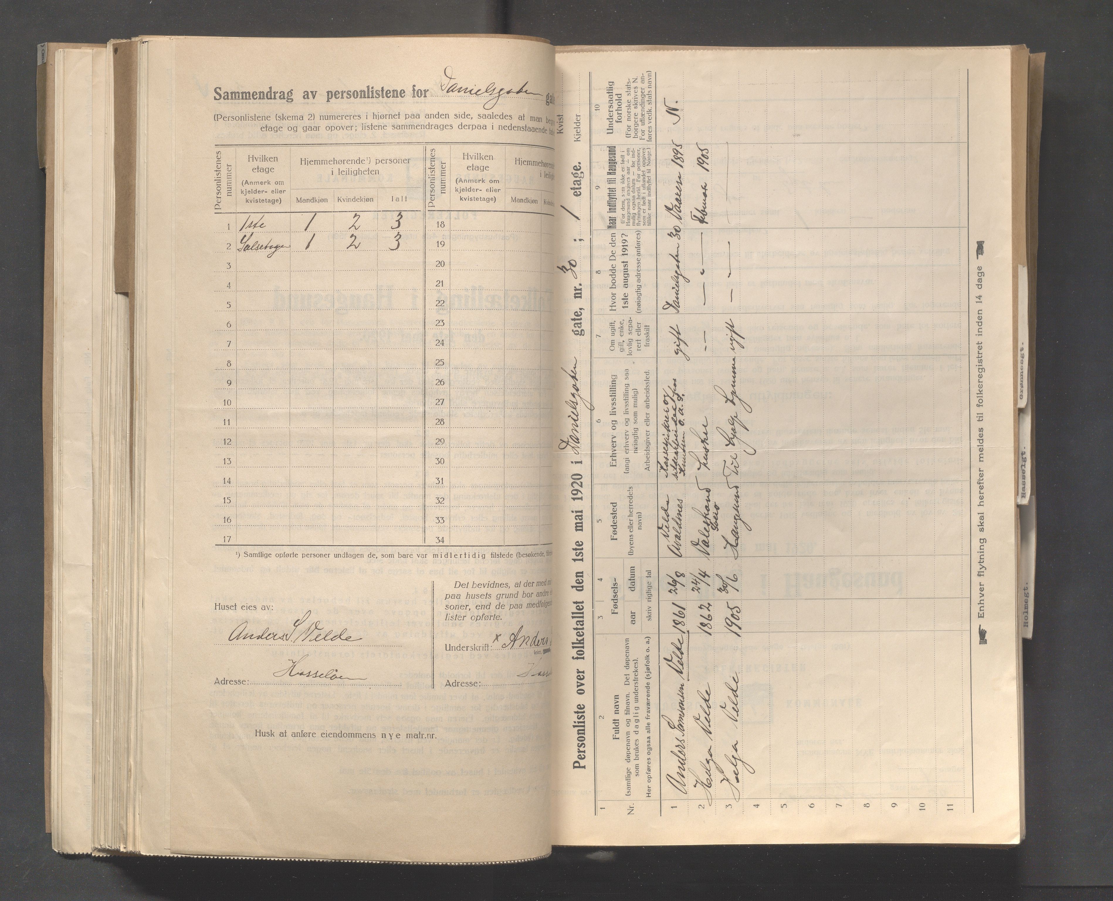 IKAR, Kommunal folketelling 1.5.1920 for Haugesund, 1920, s. 5704