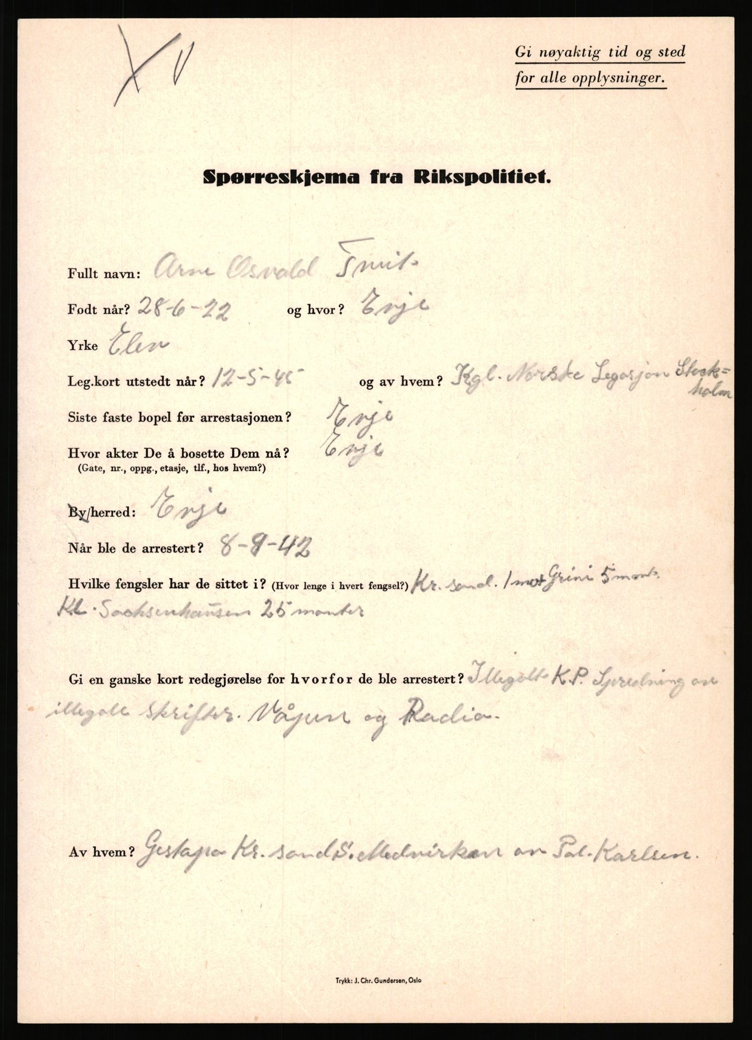 Rikspolitisjefen, AV/RA-S-1560/L/L0017: Tidemann, Hermann G. - Veum, Tjostolv, 1940-1945, s. 533