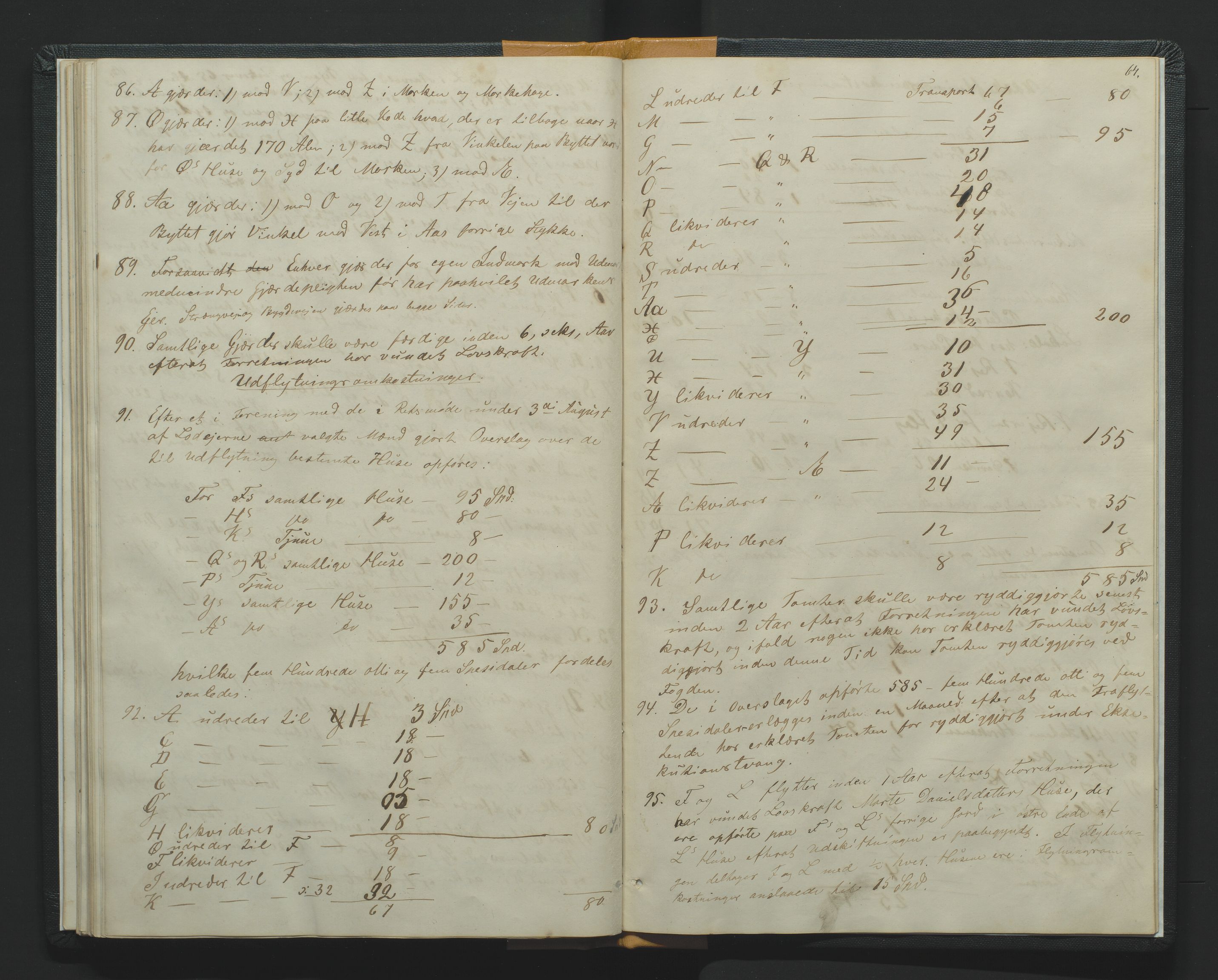 Utskiftningsformannen i Lister og Mandal amt, AV/SAK-1541-0003/F/Fa/Faa/L0007: Utskiftningsprotokoll med register nr 7, 1863-1864, s. 63b-64a