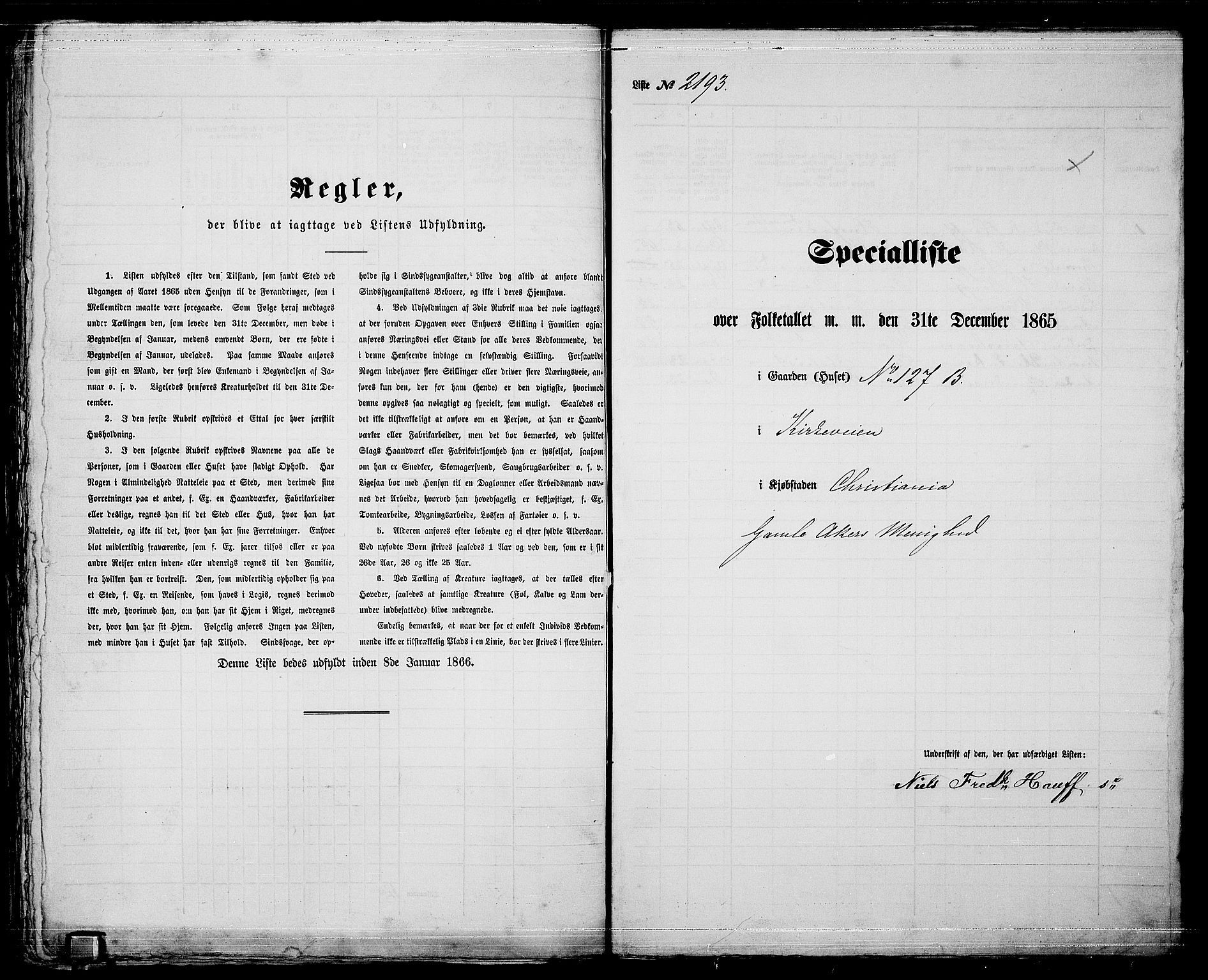 RA, Folketelling 1865 for 0301 Kristiania kjøpstad, 1865, s. 4888