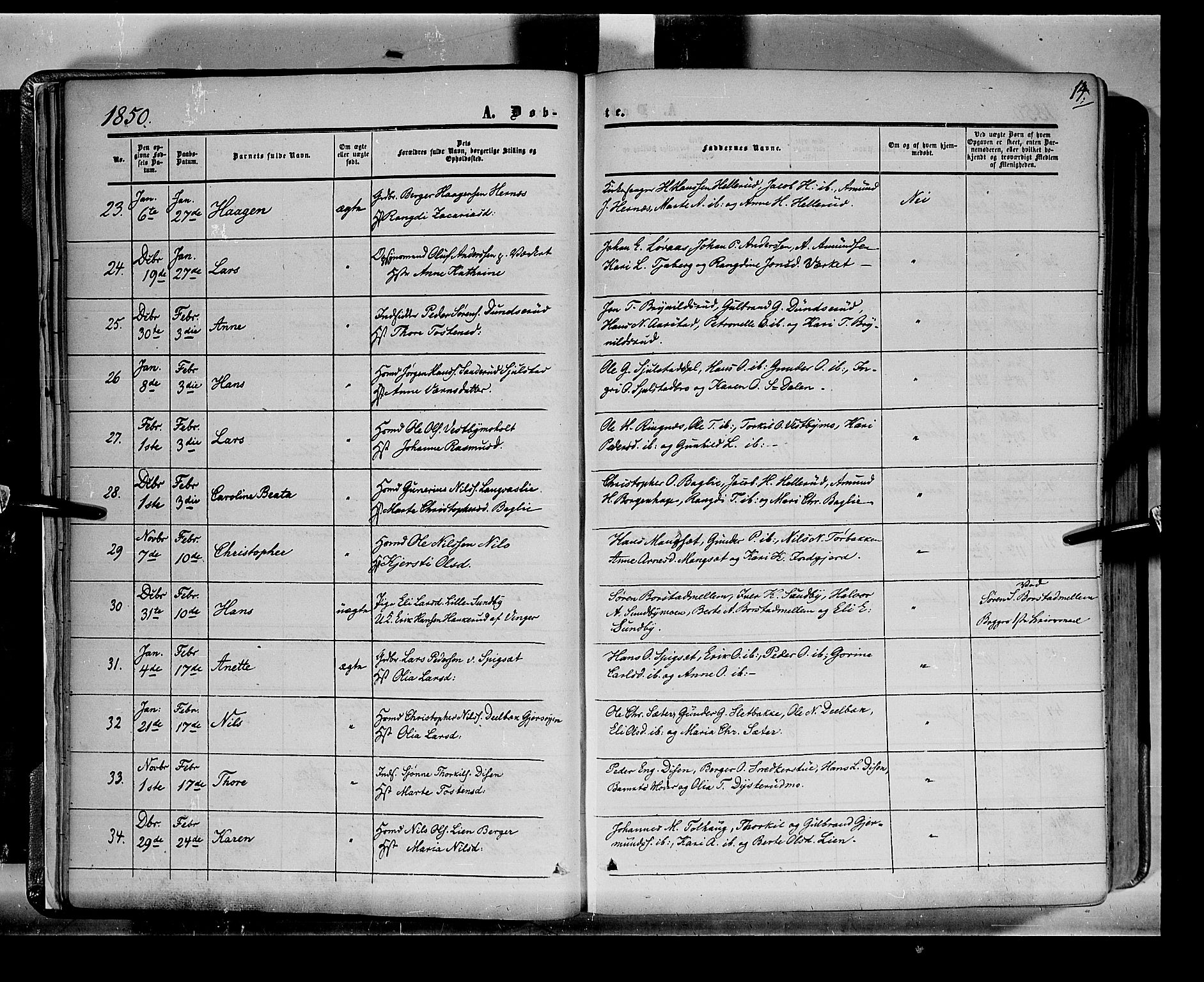 Sør-Odal prestekontor, AV/SAH-PREST-030/H/Ha/Haa/L0001: Ministerialbok nr. 1, 1849-1859, s. 14