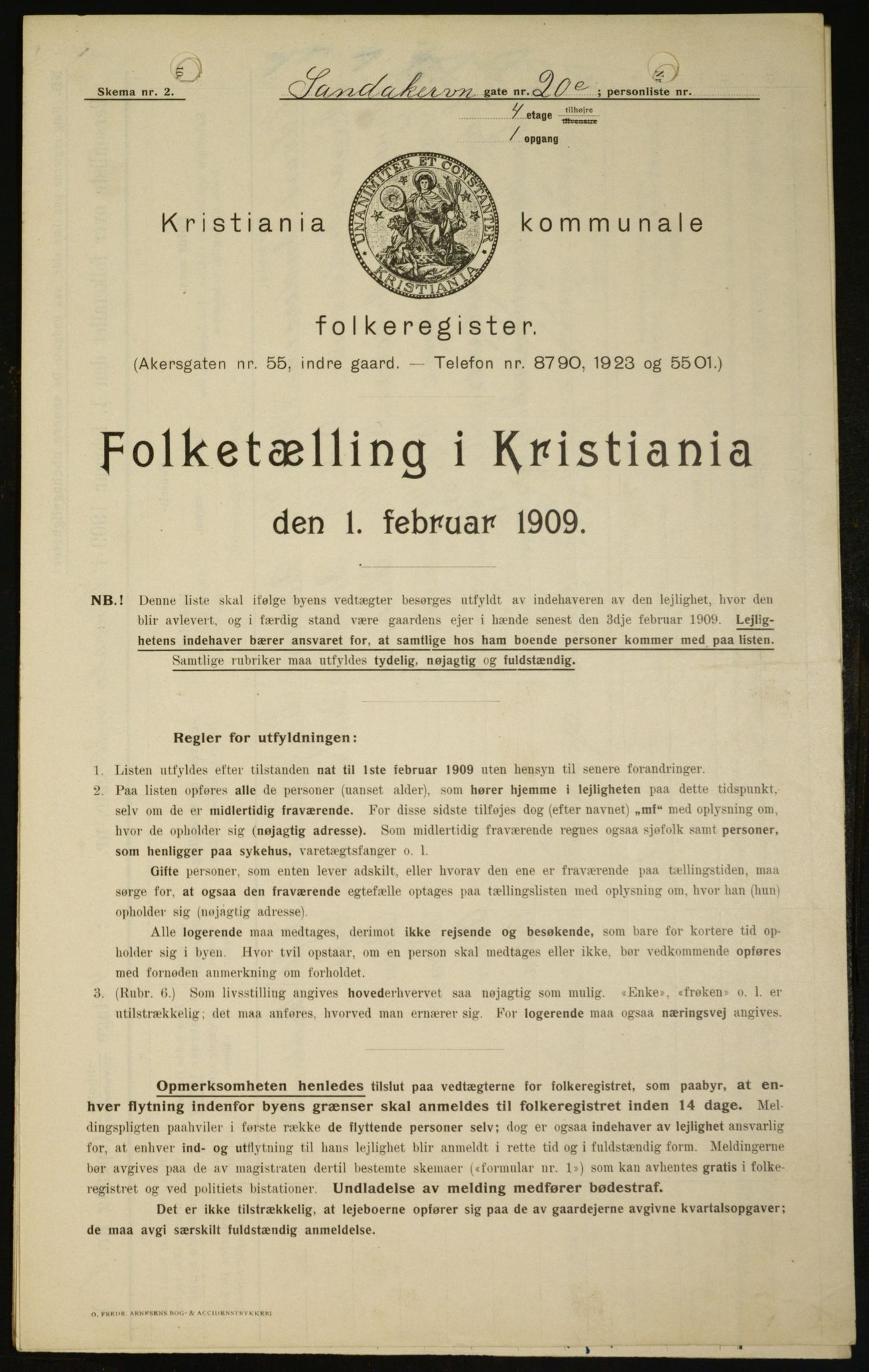 OBA, Kommunal folketelling 1.2.1909 for Kristiania kjøpstad, 1909, s. 78940