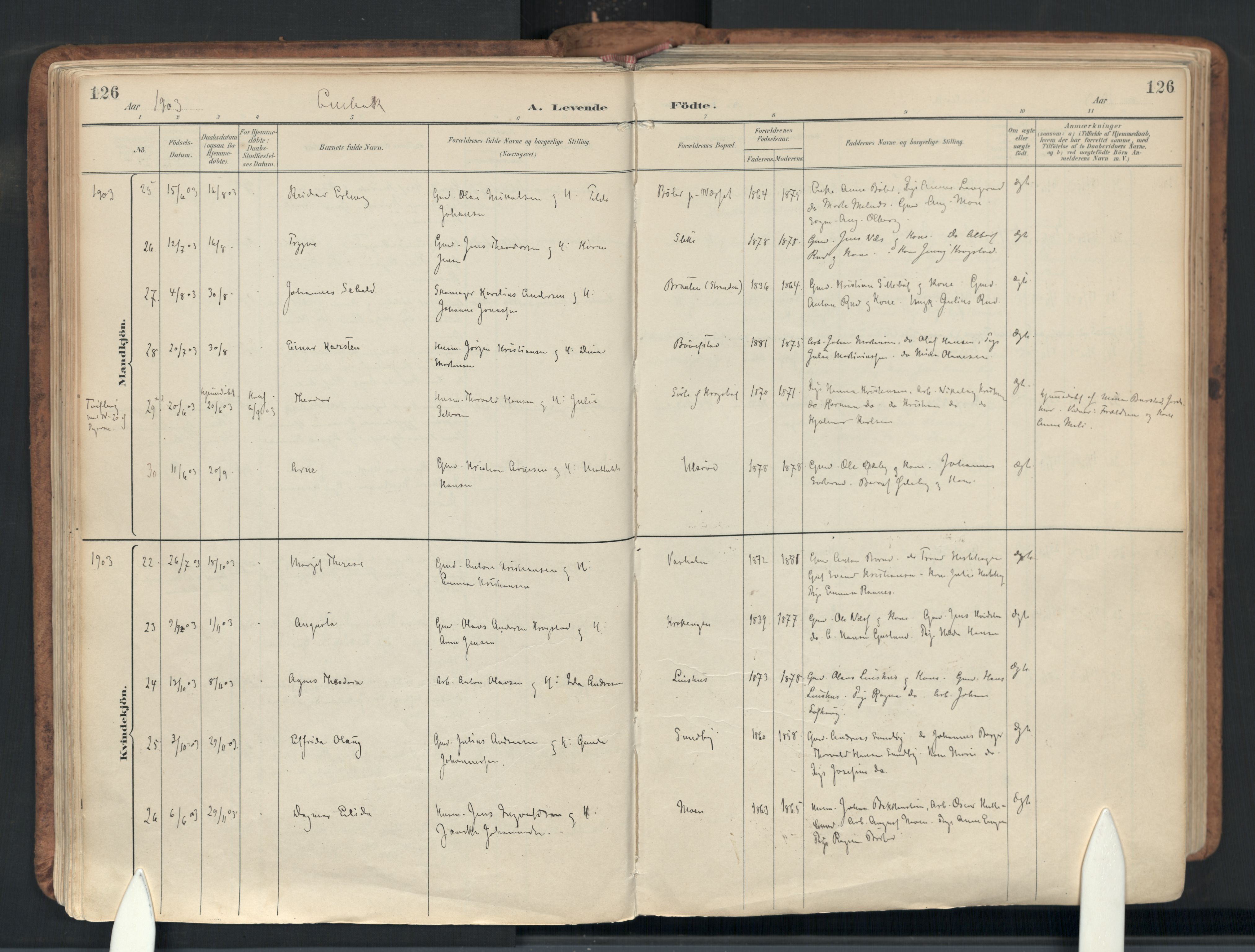 Enebakk prestekontor Kirkebøker, AV/SAO-A-10171c/F/Fb/L0002: Ministerialbok nr. II 2, 1891-1959, s. 126