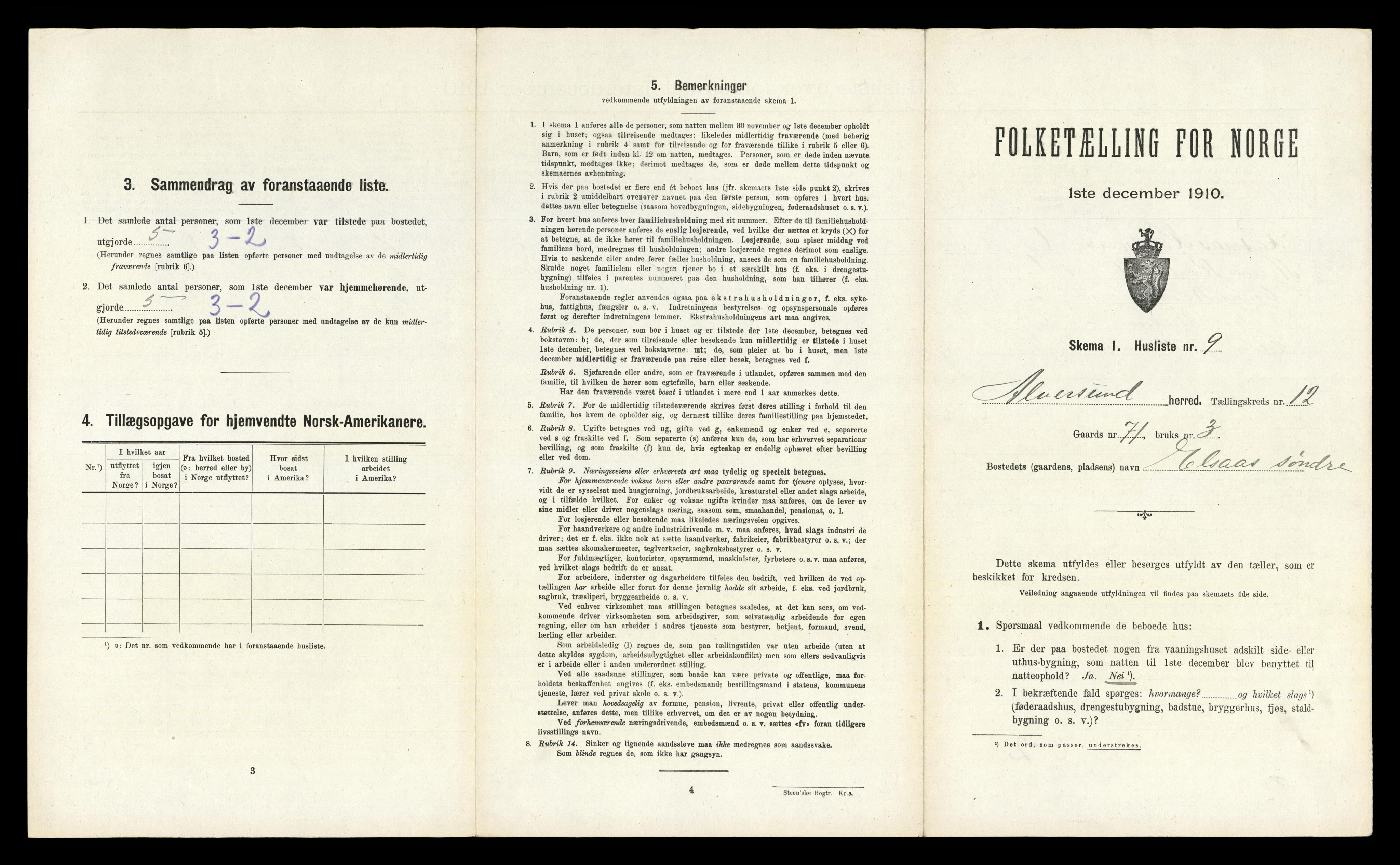RA, Folketelling 1910 for 1257 Alversund herred, 1910, s. 900