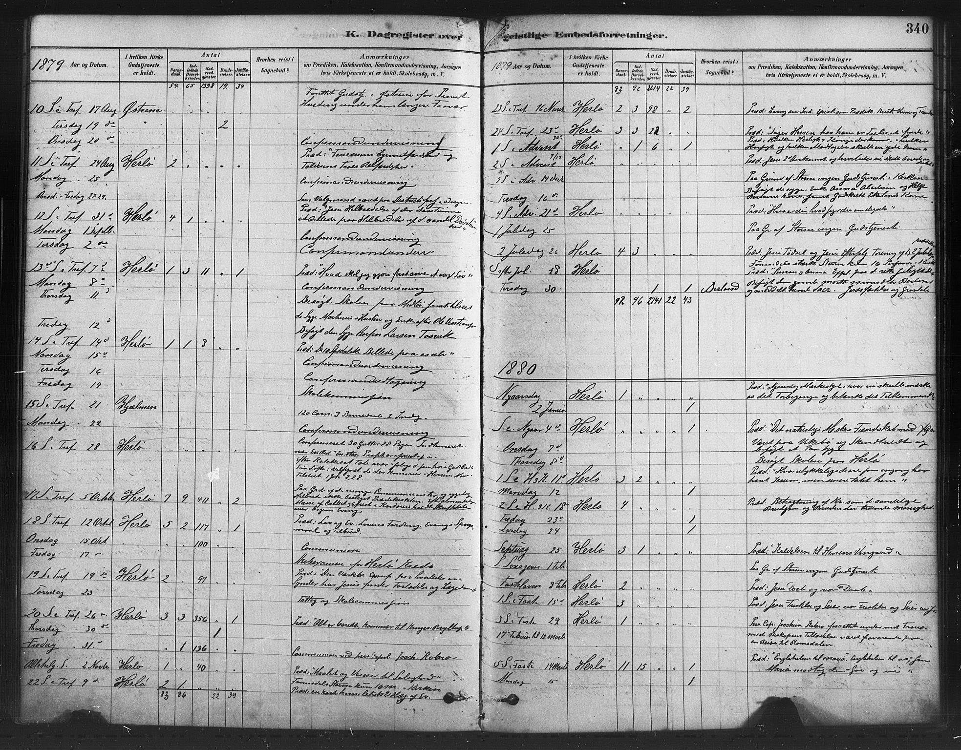 Herdla Sokneprestembete, AV/SAB-A-75701/H/Haa: Ministerialbok nr. A 3, 1878-1890, s. 340