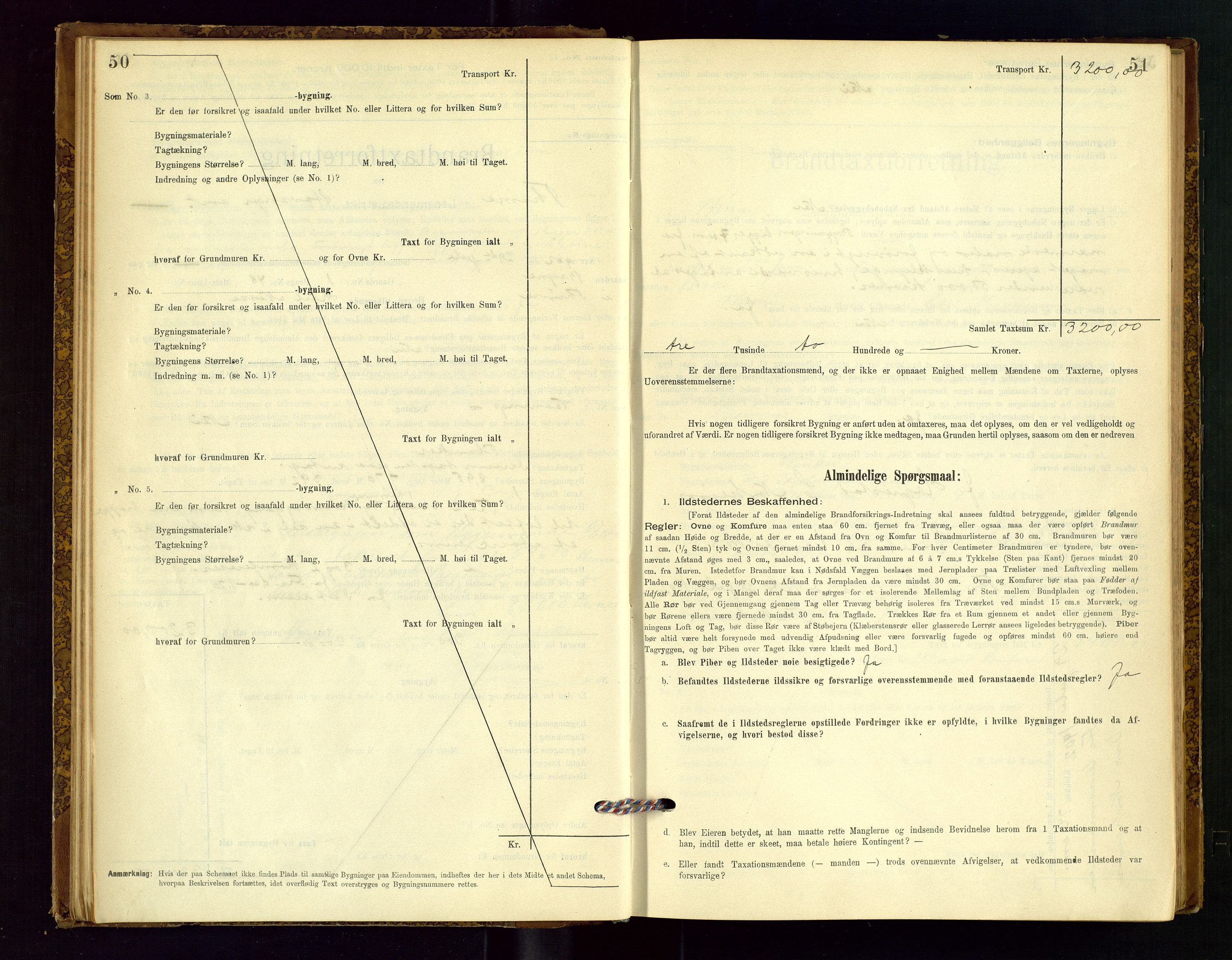 Time lensmannskontor, SAST/A-100420/Gob/L0001: Branntakstprotokoll, 1896-1914, s. 50-51