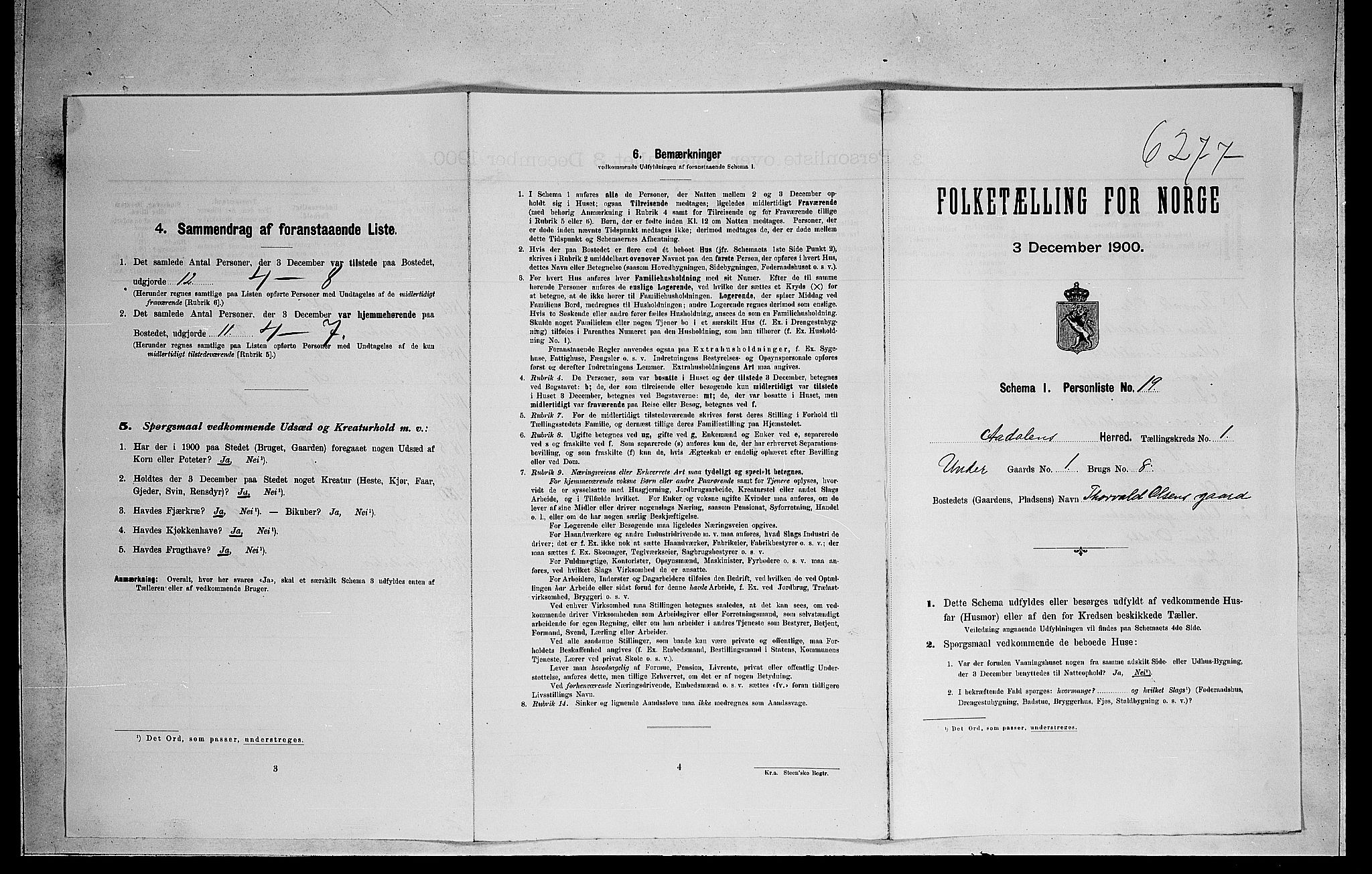 RA, Folketelling 1900 for 0614 Ådal herred, 1900, s. 124