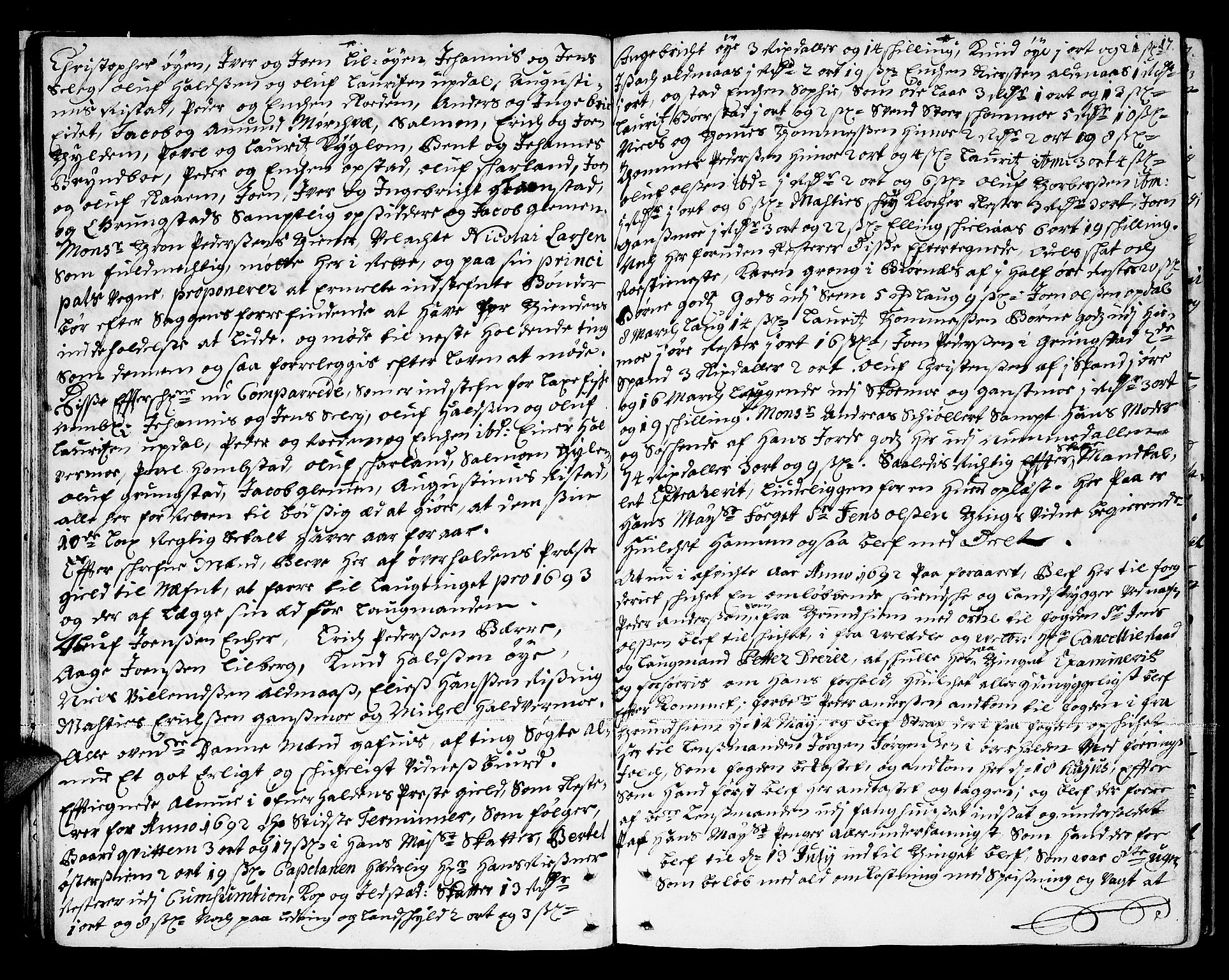 Namdal sorenskriveri, AV/SAT-A-4133/1/1/1A/L0002: Tingbok, 1693-1699, s. 16b-17a