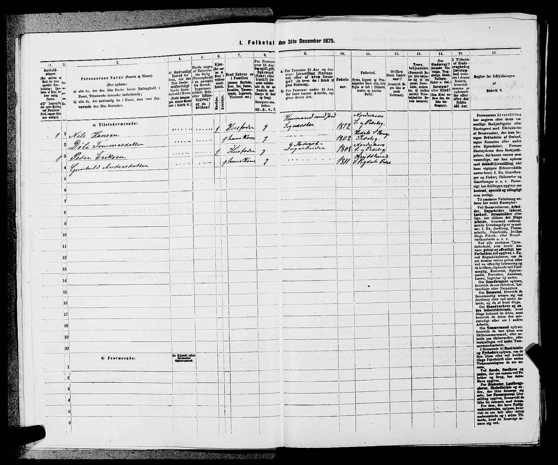 SAKO, Folketelling 1875 for 0613L Norderhov prestegjeld, Norderhov sokn, Haug sokn og Lunder sokn, 1875, s. 1237