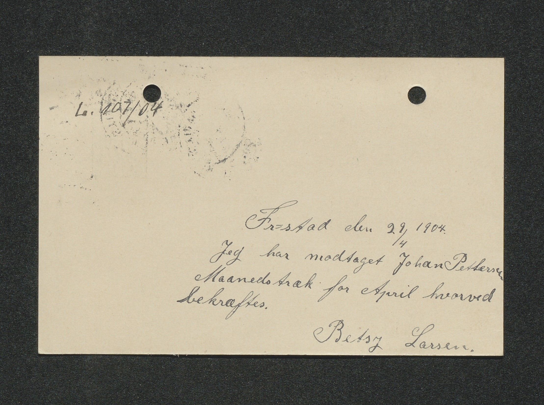 O. Terjesens rederi, AAKS/PA-2525/E/E01/L0013: Korrespondanse, 1904-1905