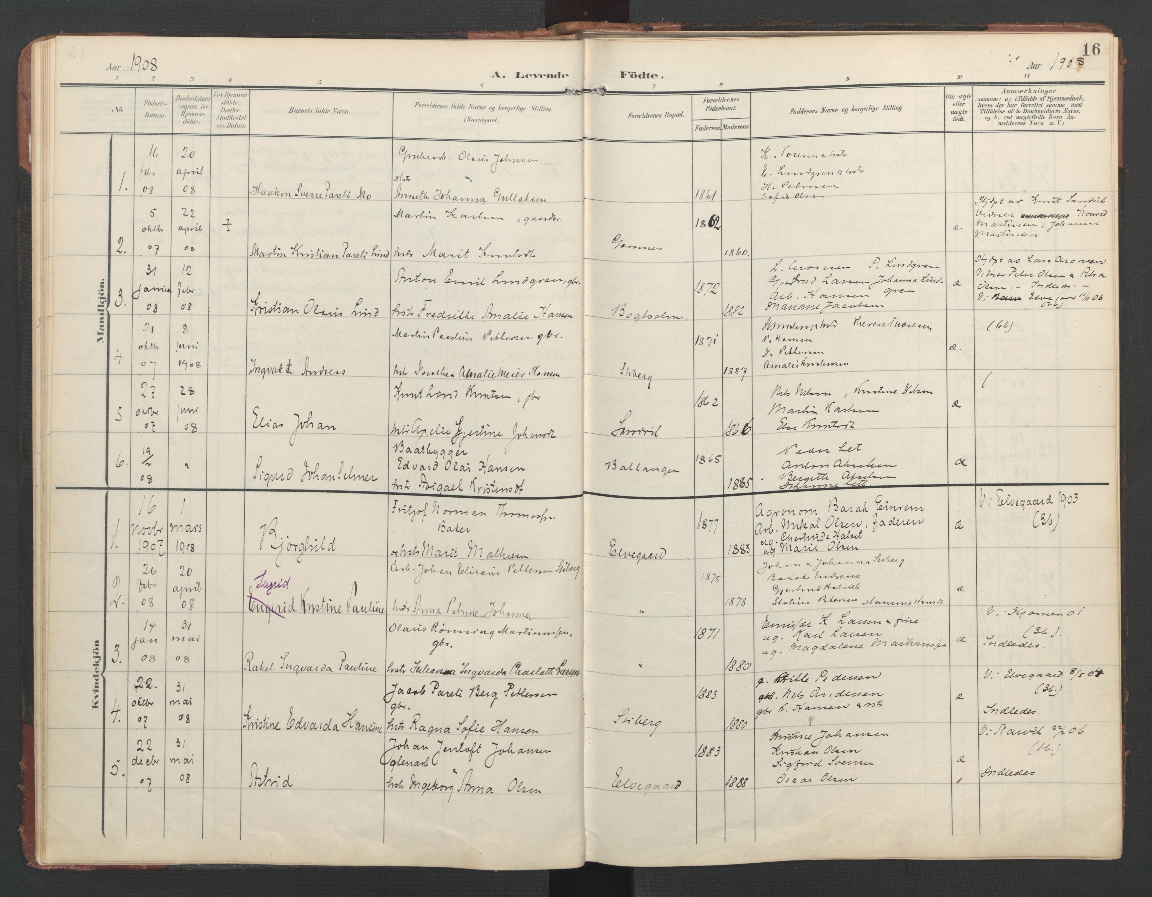 Ministerialprotokoller, klokkerbøker og fødselsregistre - Nordland, SAT/A-1459/867/L0966: Klokkerbok nr. 867C01, 1904-1952, s. 16