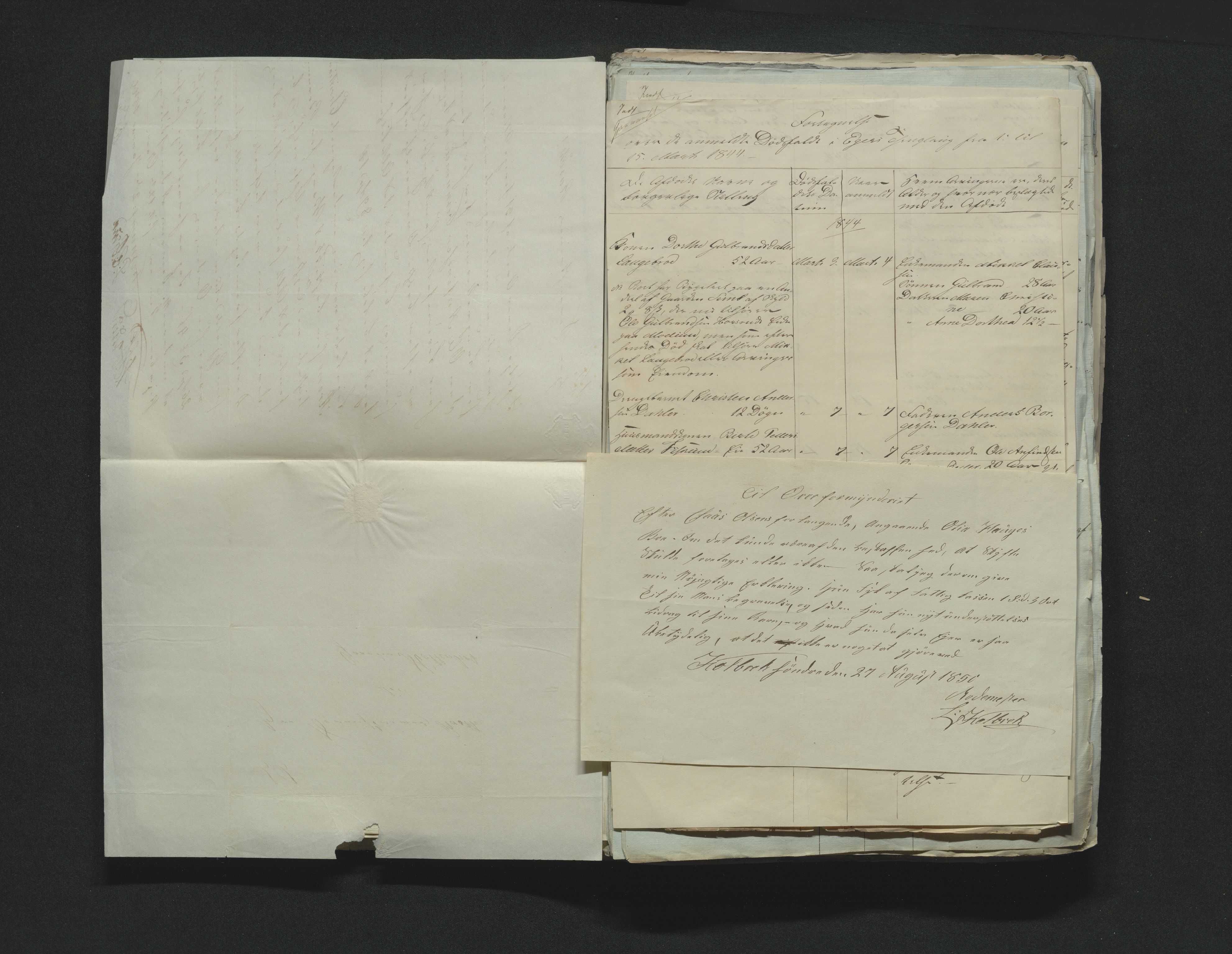 Eiker, Modum og Sigdal sorenskriveri, AV/SAKO-A-123/H/Ha/Hab/L0006: Dødsfallsmeldinger, 1841-1845