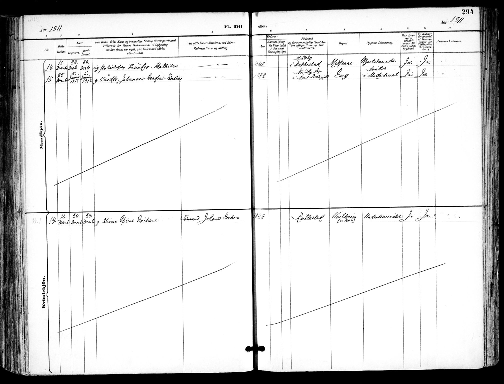 Kråkstad prestekontor Kirkebøker, SAO/A-10125a/F/Fa/L0010: Ministerialbok nr. I 10, 1893-1931, s. 294