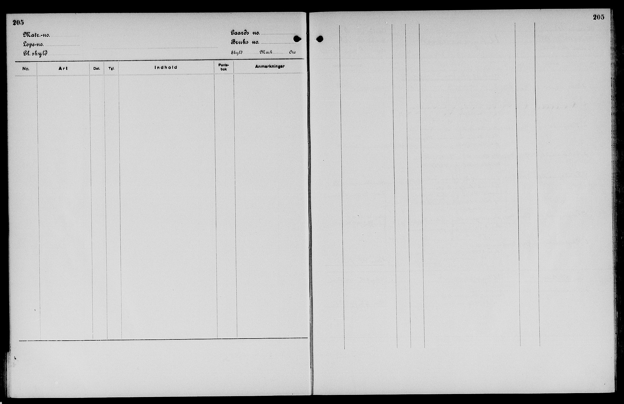 Vinger og Odal sorenskriveri, SAH/TING-022/H/Ha/Hac/Hacc/L0009: Panteregister nr. 3.9, 1923, s. 205