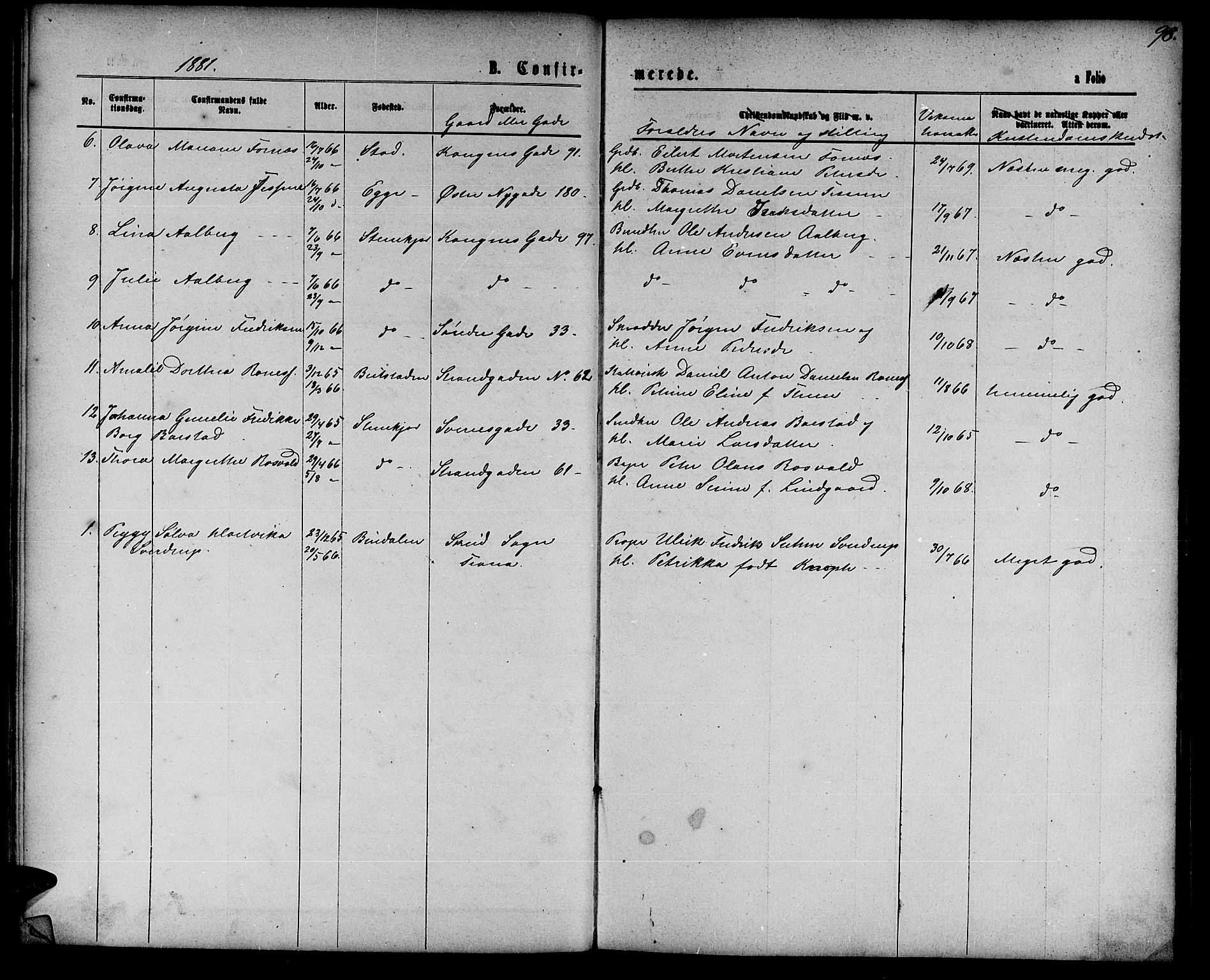 Ministerialprotokoller, klokkerbøker og fødselsregistre - Nord-Trøndelag, SAT/A-1458/739/L0373: Klokkerbok nr. 739C01, 1865-1882, s. 98