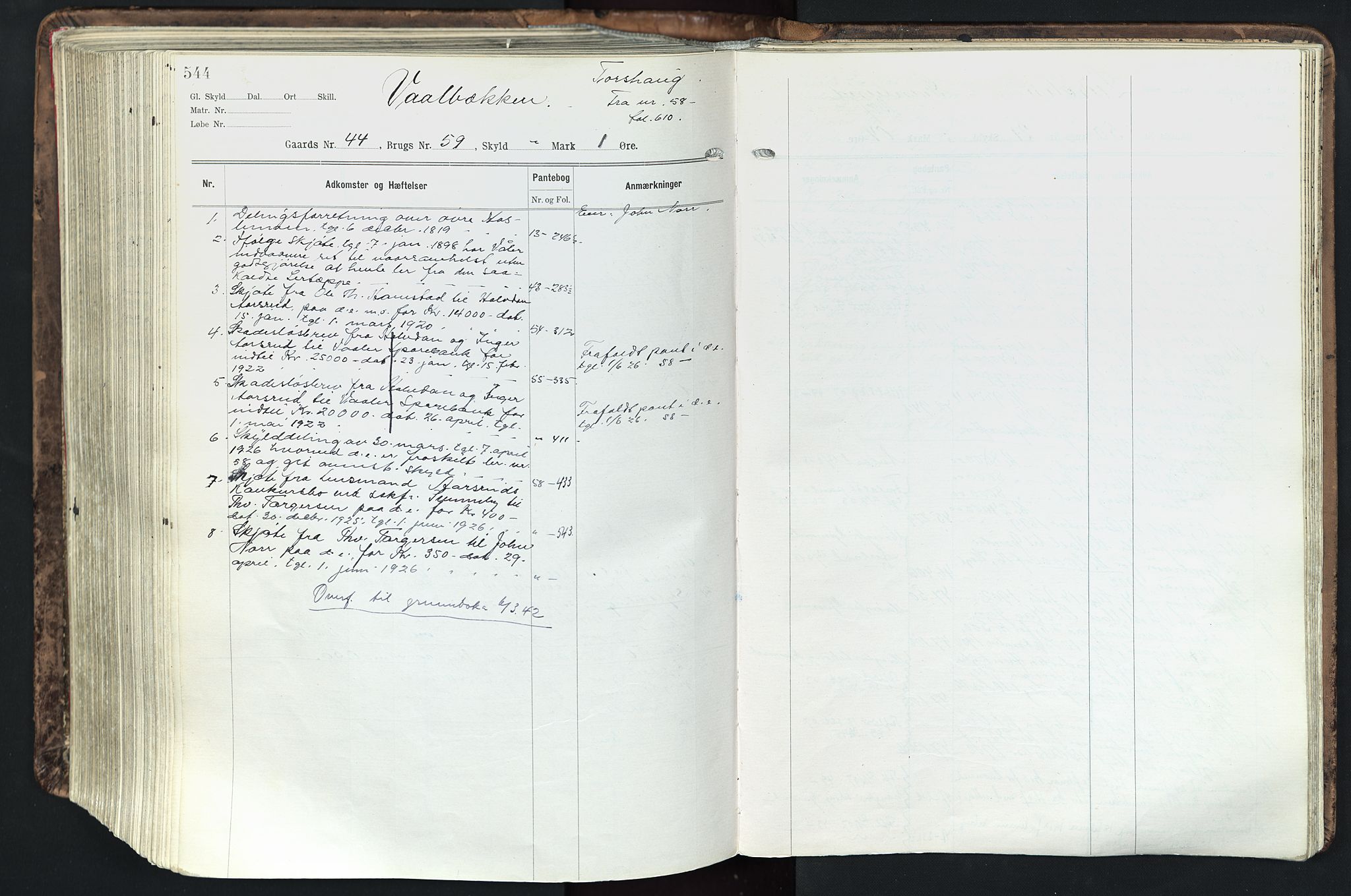 Solør tingrett, AV/SAH-TING-008/H/Ha/Hak/L0003: Panteregister nr. III, 1900-1935, s. 544