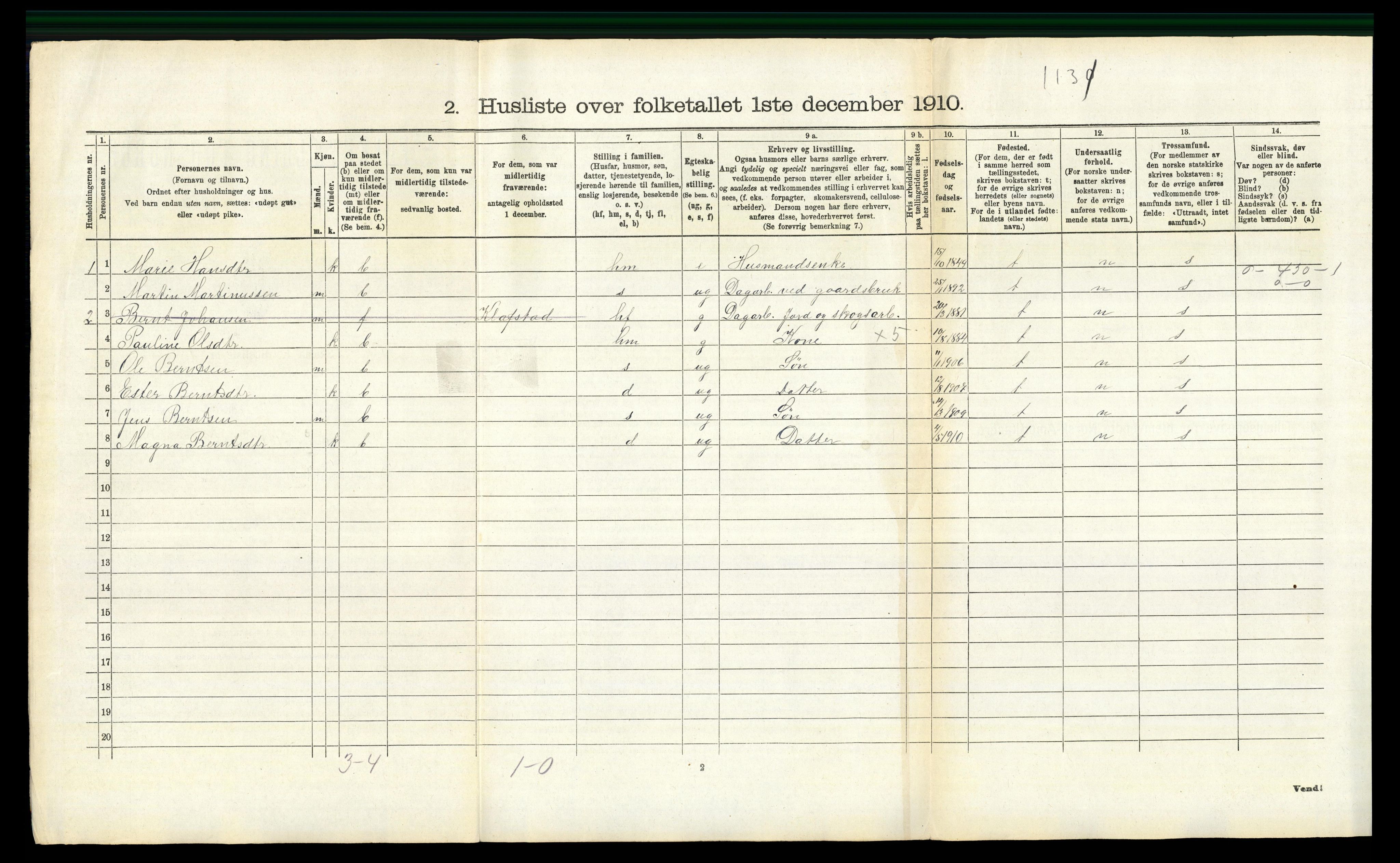 RA, Folketelling 1910 for 0416 Romedal herred, 1910, s. 1112