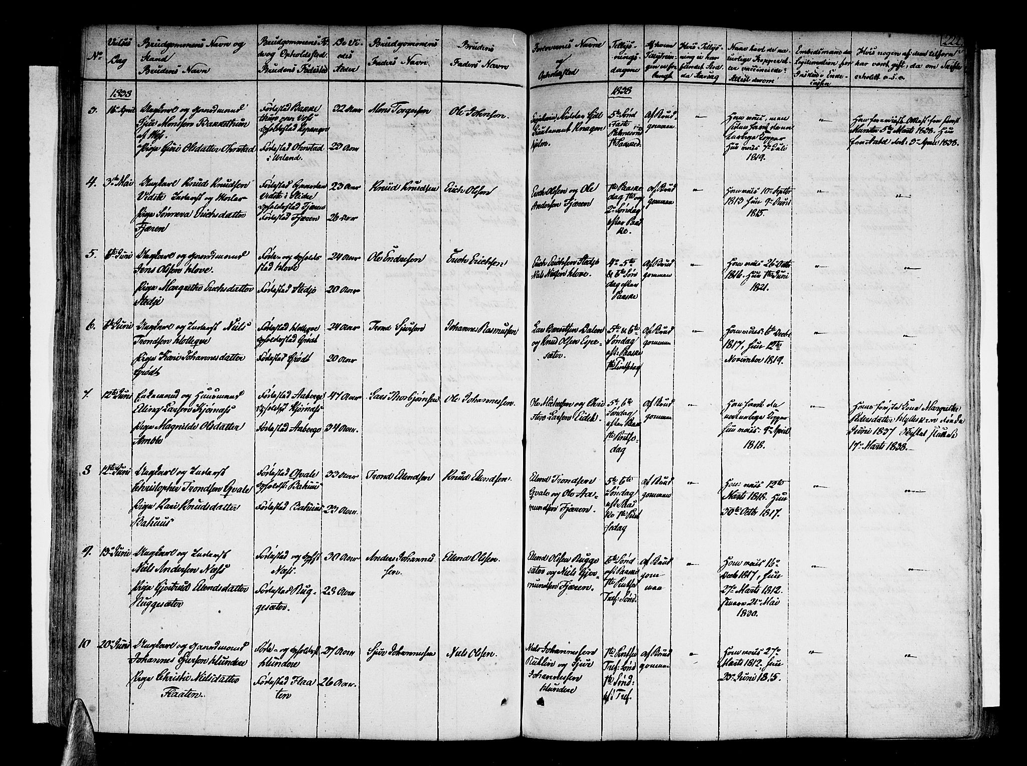 Sogndal sokneprestembete, SAB/A-81301/H/Haa/Haaa/L0010: Ministerialbok nr. A 10, 1821-1838, s. 222